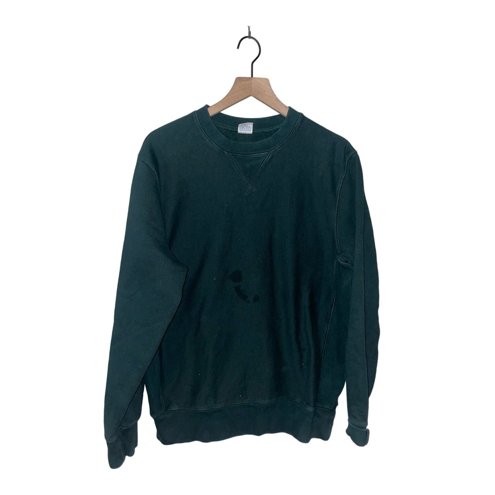 J.Crew Vintage J Crew Sweatshirt Green Blank Stained 90s HEAVY VTG Size US L / EU 52-54 / 3 - 1 Thumbnail