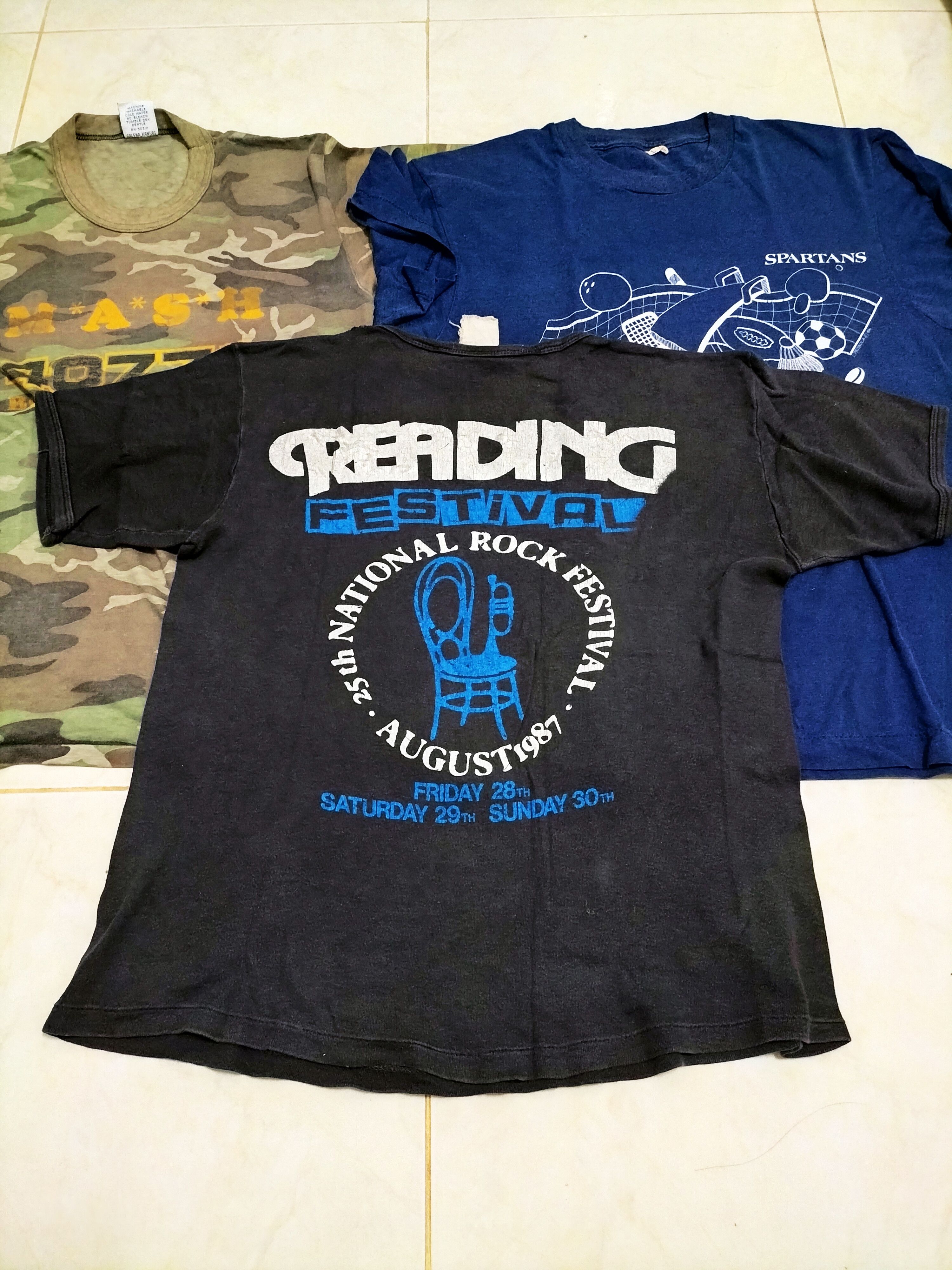 Band Tees Vintage 80s Reading Festival Status Quo Alice Cooper Size US L / EU 52-54 / 3 - 12 Thumbnail