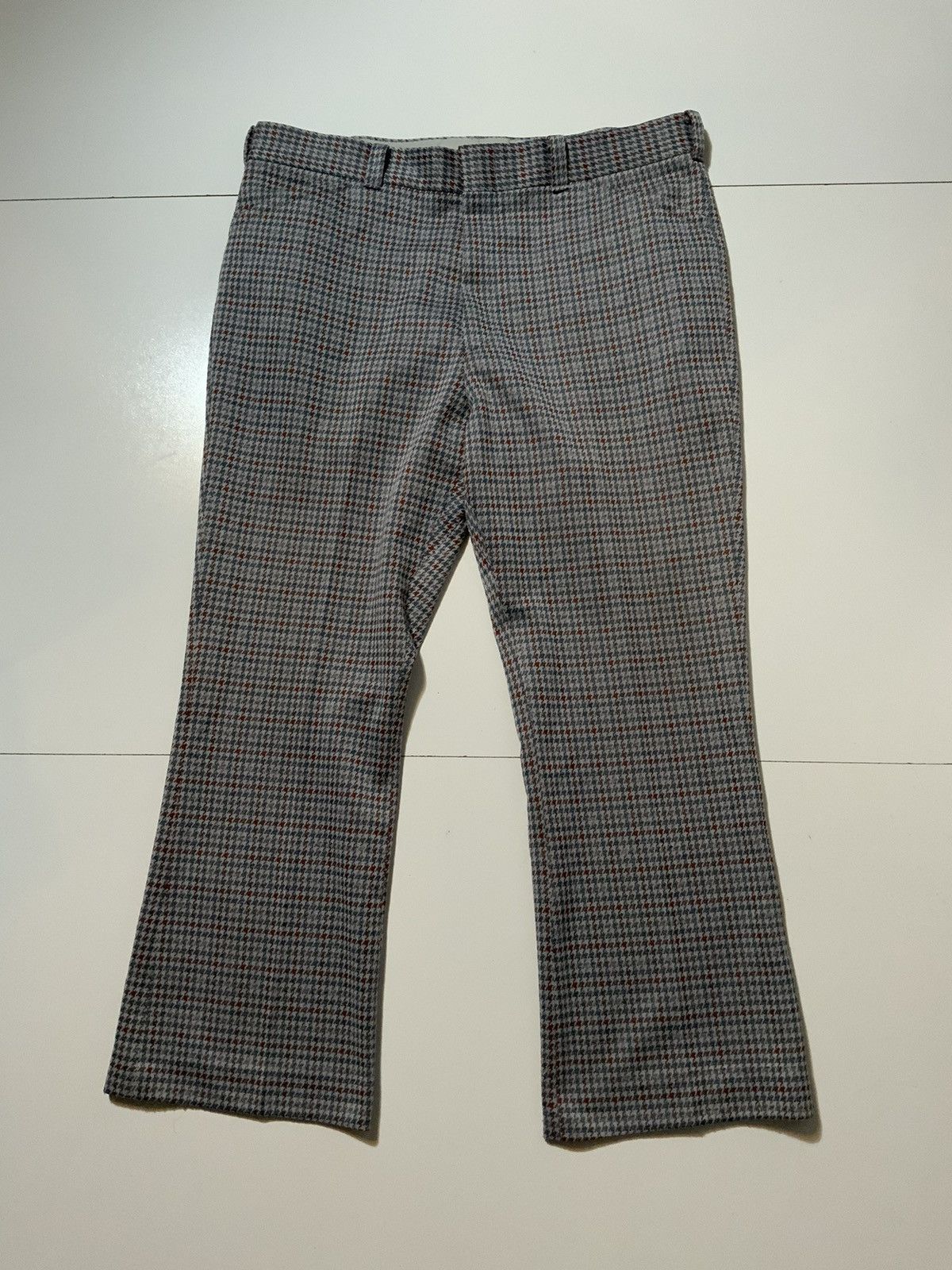 Vintage Vintage 70s Double Knit Polyester Houndstooth Flare Pants Size US 38 / EU 54 - 1 Thumbnail