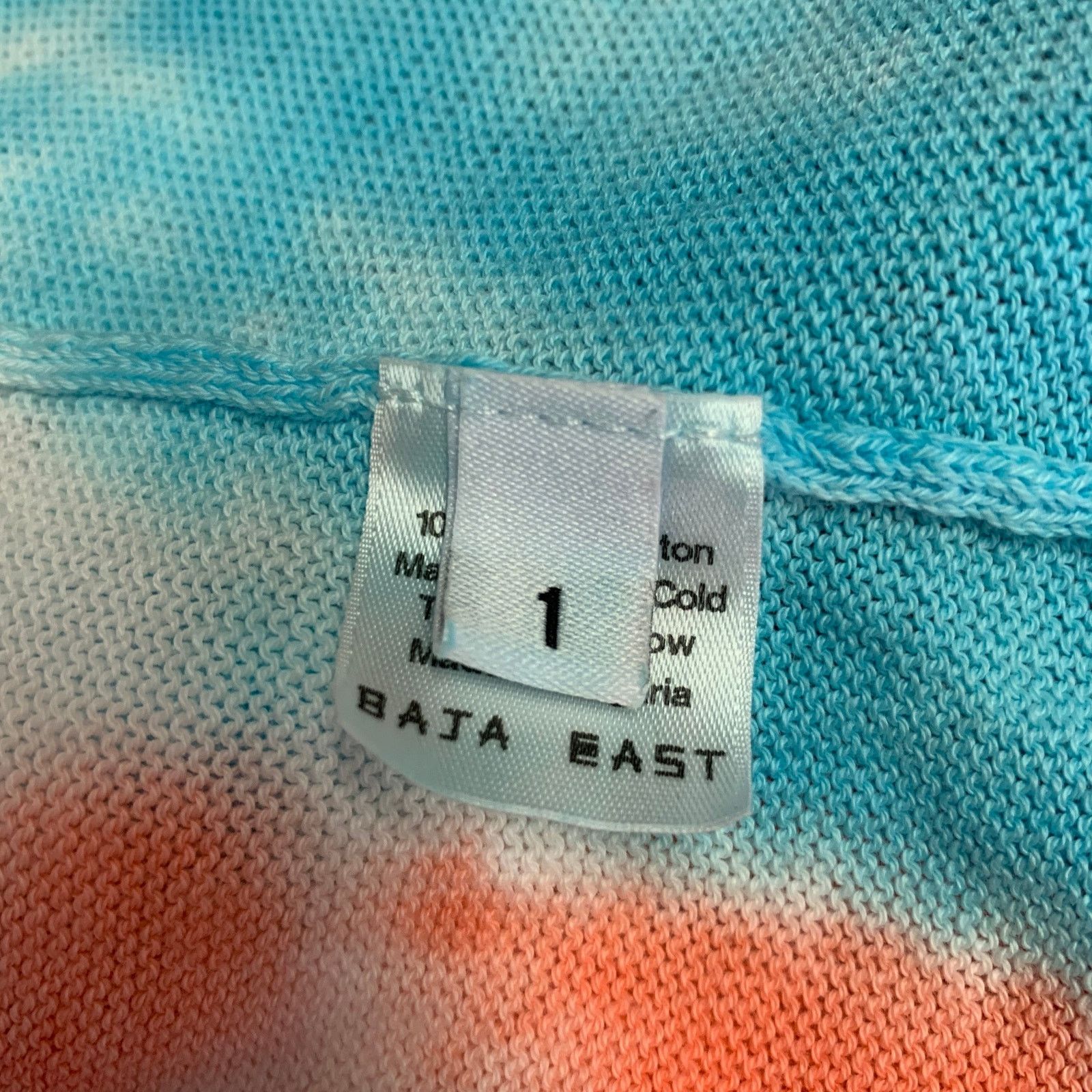 Baja East S Pink Blue Tie Dye Pima Cotton Open Front Cardigan Size US S / EU 44-46 / 1 - 5 Thumbnail