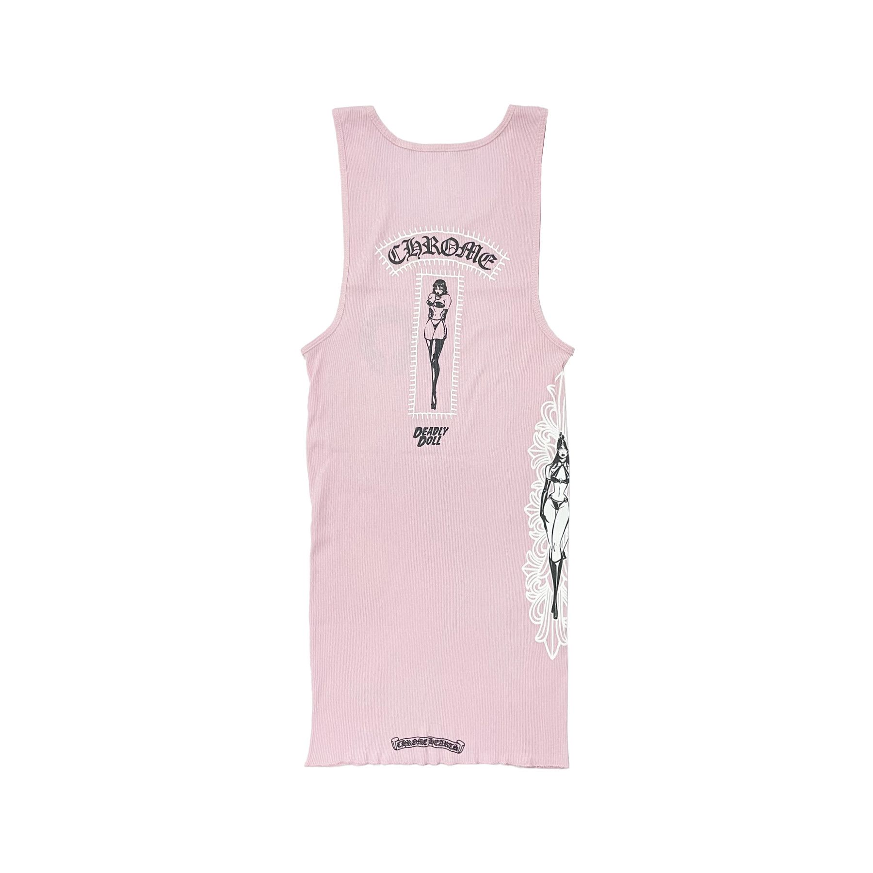 Chrome Hearts Chrome Hearts Deadly Doll Rib Art Basel Flora Pink Tank Top Size L / US 10 / IT 46 - 2 Thumbnail