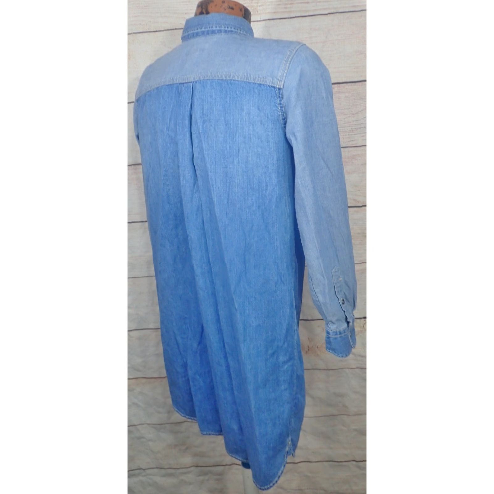 Chaps VINTAGE Chaps Blue Denim Shirt Dress Womens Size M Long Sleeve With Pockets Casual 90s Size M / US 6-8 / IT 42-44 - 4 Thumbnail