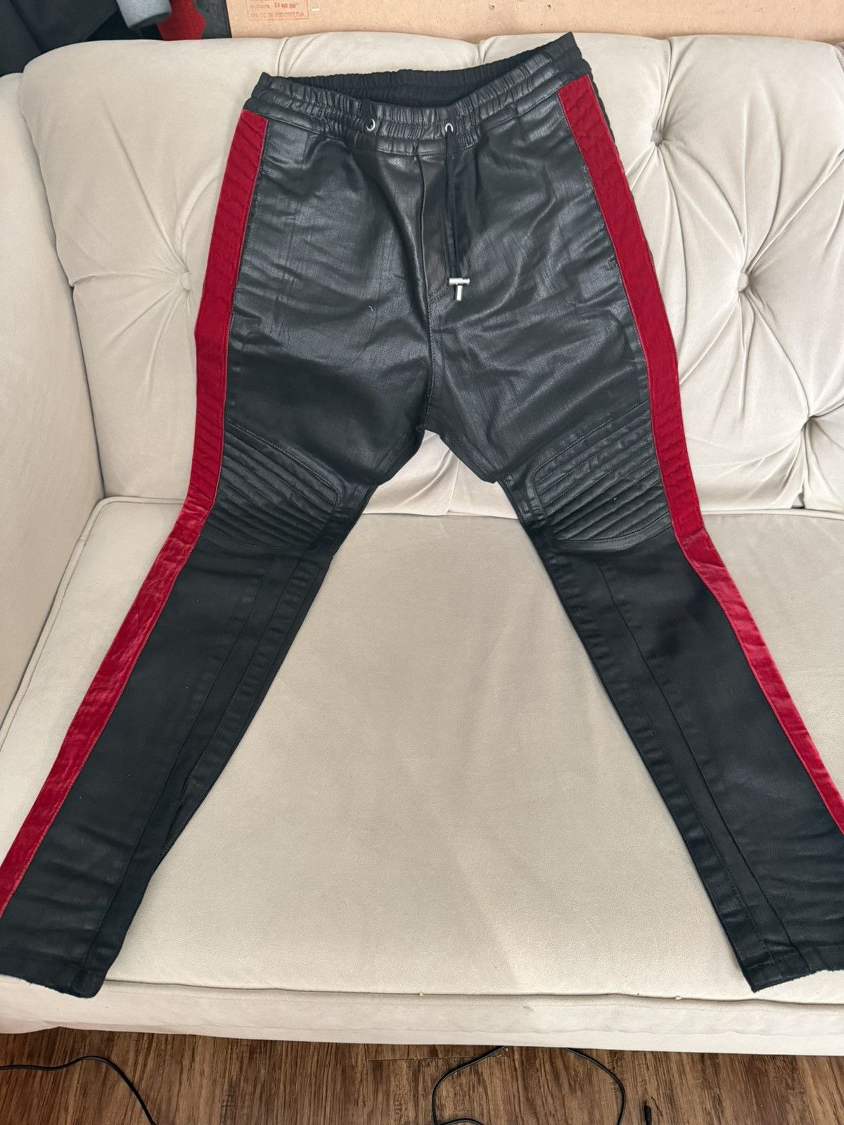 Balmain Black Wax Joggers