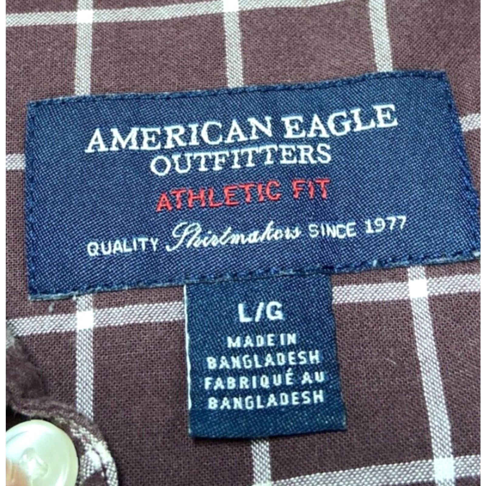 American Eagle Outfitters VINTAGE American Eagle Outfitters Shirt Mens Large Brown Plaid Athletic Fit Button Down Long Sleeve Size US L / EU 52-54 / 3 - 3 Thumbnail