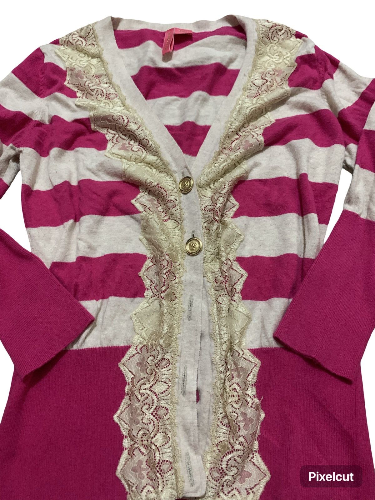 Other Y2K Pink and White Striped top Size XL / US 12-14 / IT 48-50 - 2 Thumbnail