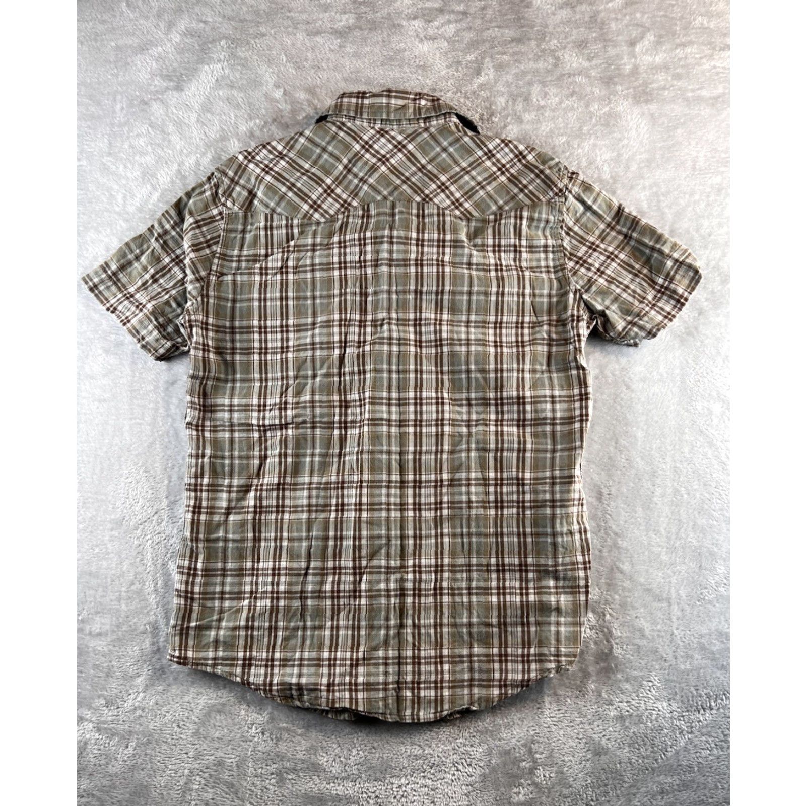 Levi's Levi's Two Horse Pearl Snap Button Up Short Sleeve Shirt Mens S Cowboy Western Plaid Multicolor Hea? Size US S / EU 44-46 / 1 - 2 Thumbnail