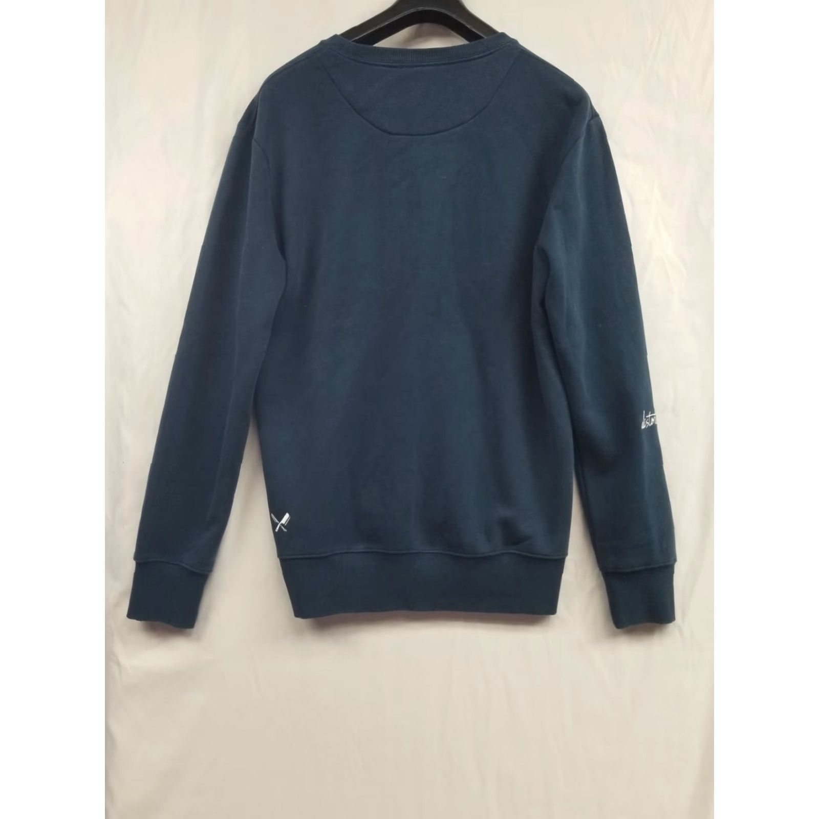 Vintage Distorted People Sweatshirt Navy Long Sleeve Crew Neck L Men's Navy Blue Pullover Fleece Solid Size L Size US L / EU 52-54 / 3 - 2 Thumbnail