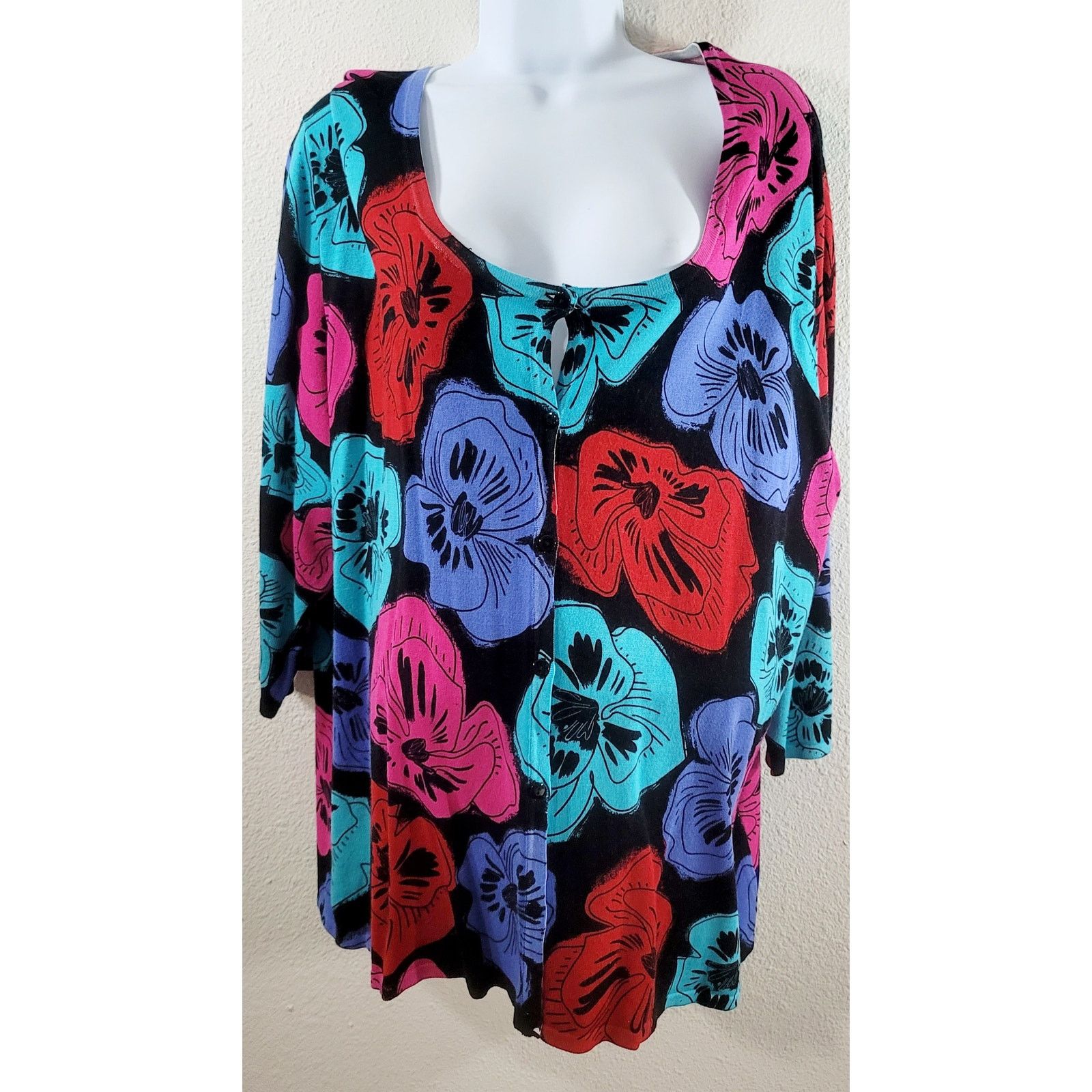 Other Forgotten Woman Multicolor Floral Cardigan Sweater 2X Plus Size XXL / US 16-18 / IT 52-54 - 1 Thumbnail