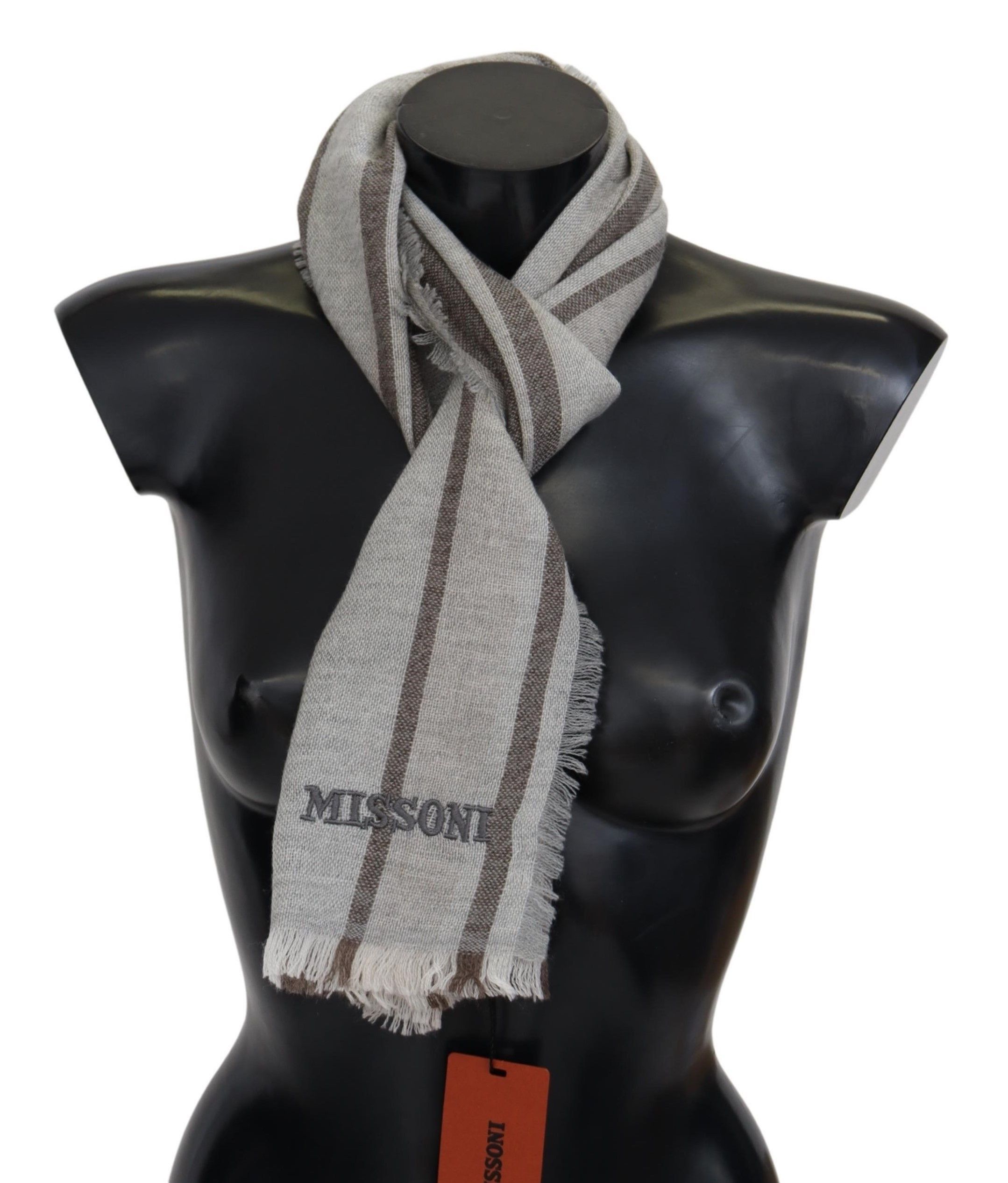 Missoni Multicolor Wool Stripe Fringe Scarf Men's Unisex Size ONE SIZE - 1 Thumbnail