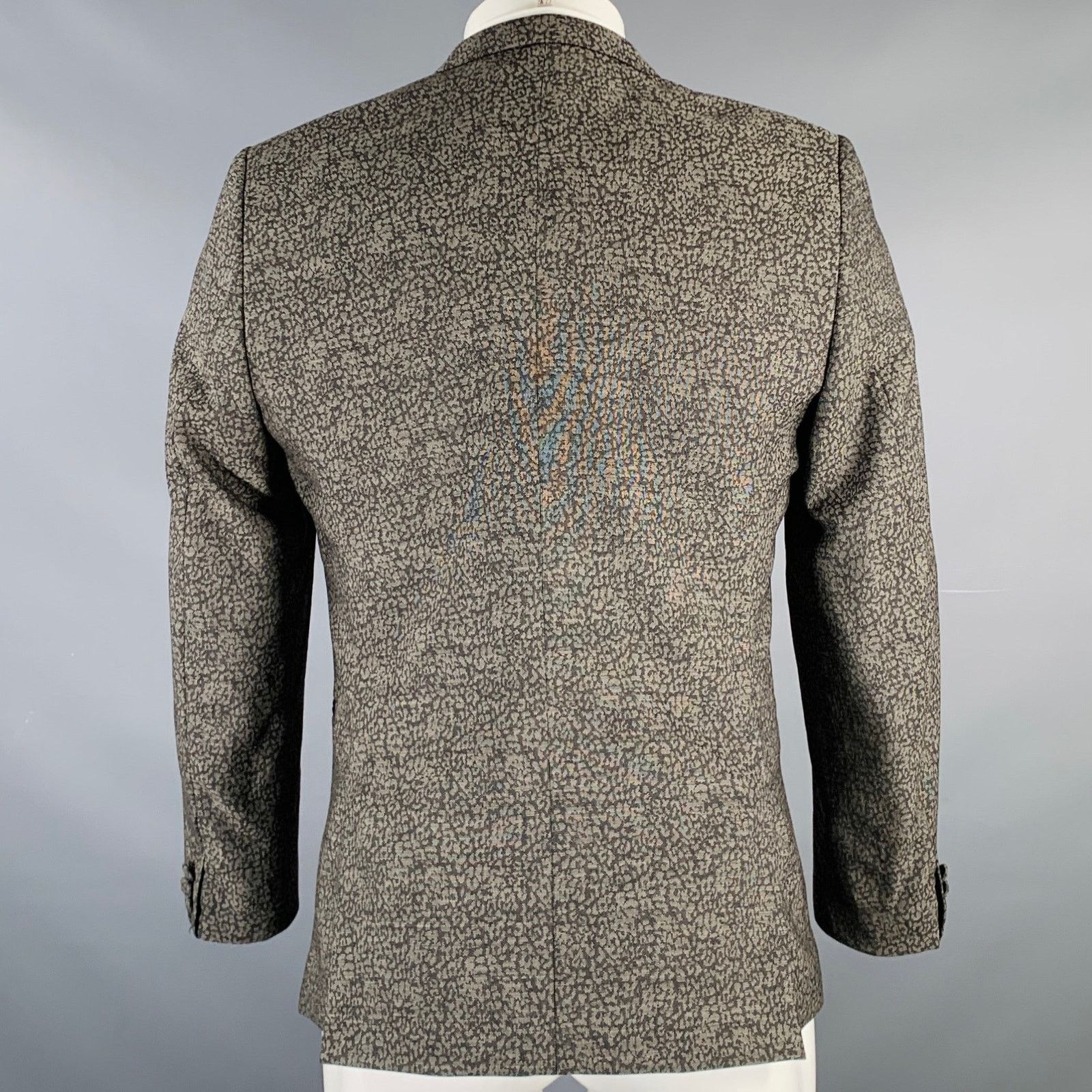 The Kooples Size 38 Grey Black Cotton Blend Peak Lapel Sport Coat Size 38R - 5 Thumbnail