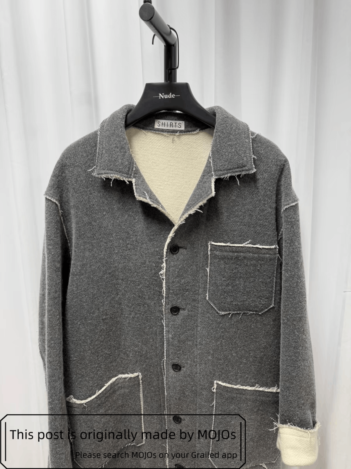Yohji Yamamoto Yohji Yamamoto Distressed Edge Wool Coat mojos184616 Size US L / EU 52-54 / 3 - 2 Thumbnail