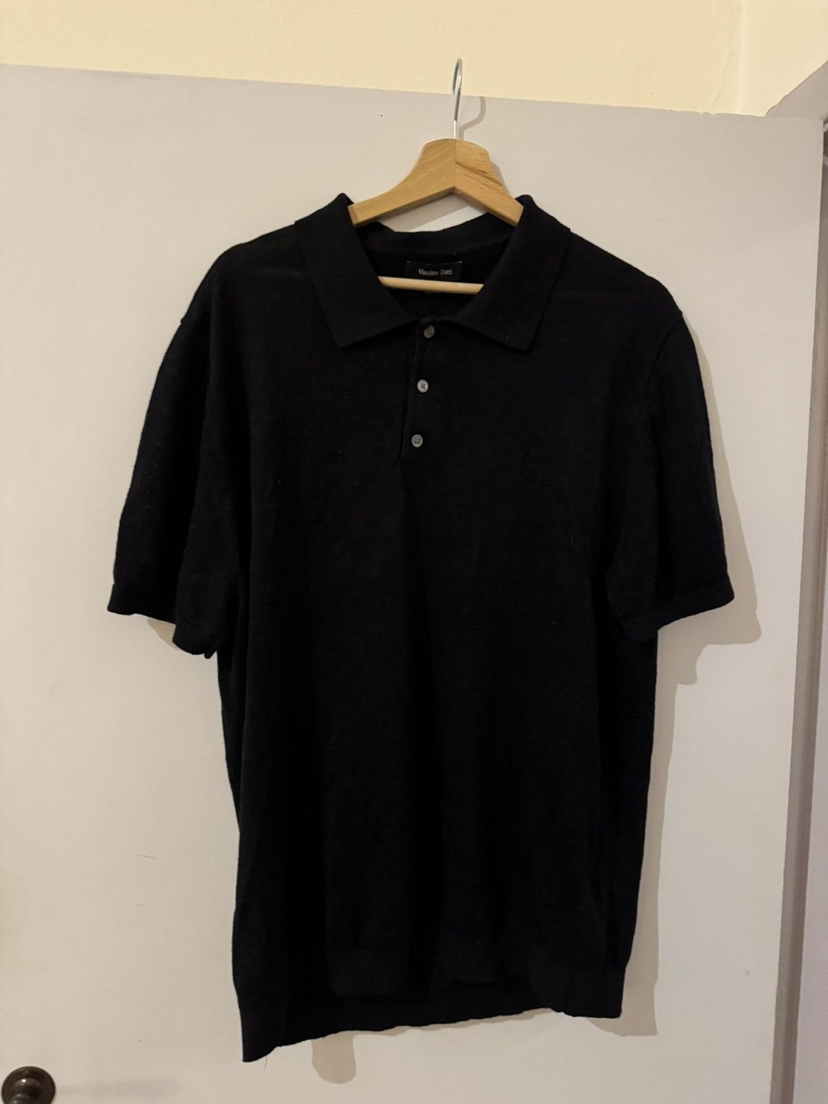 Massimo Dutti Massimo Dutti Black 100% Linen Polo Size US M / EU 48-50 / 2 - 1 Thumbnail