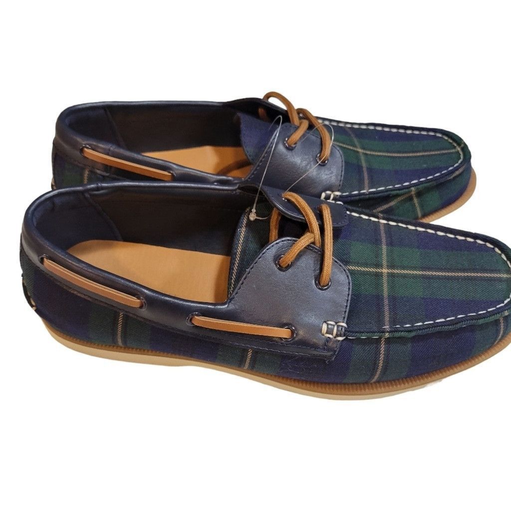 Club Room Club Room Elliott Check Blue Boat Shoes. Size 7.5M. NWOT Size US 7.5 / EU 40-41 - 6 Thumbnail