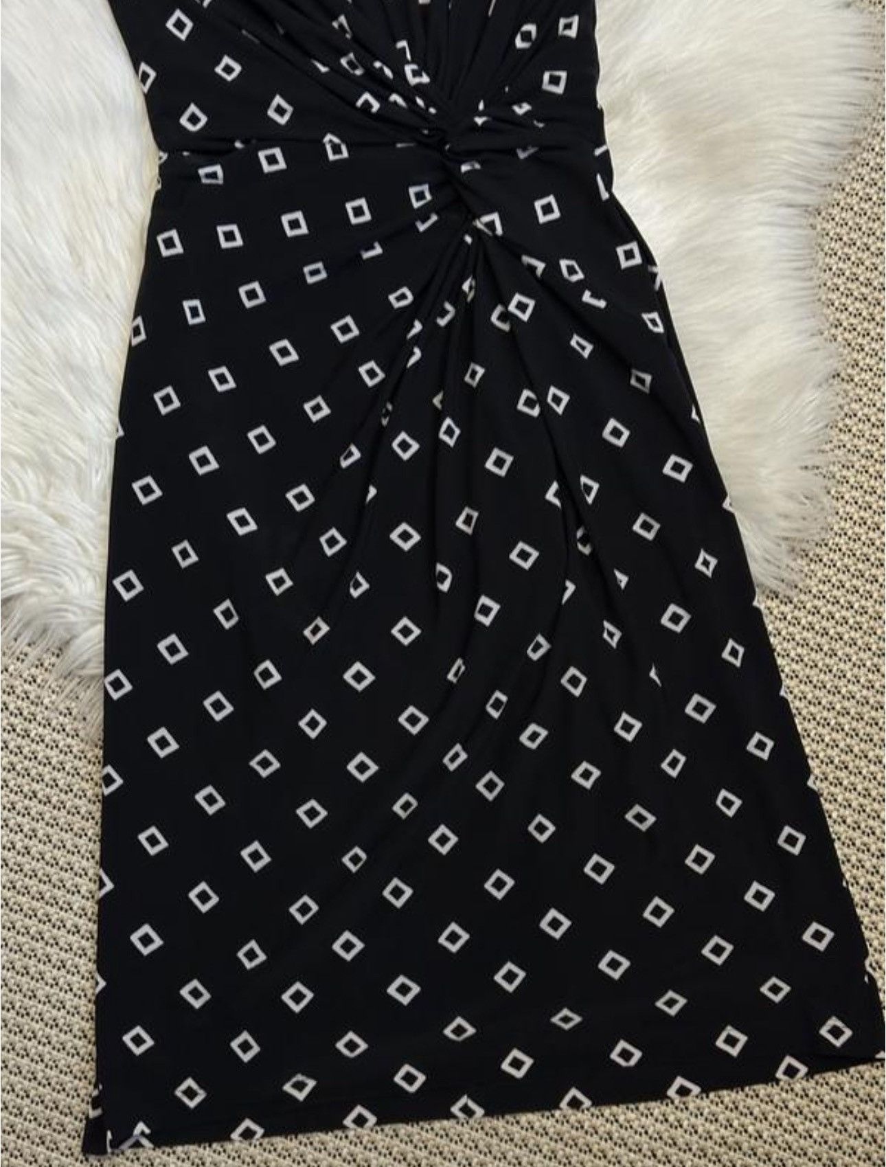 Polo Ralph Lauren LAUREN RALPH LAUREN | Black Geometric Square Print Twist Size M / US 6-8 / IT 42-44 - 3 Thumbnail