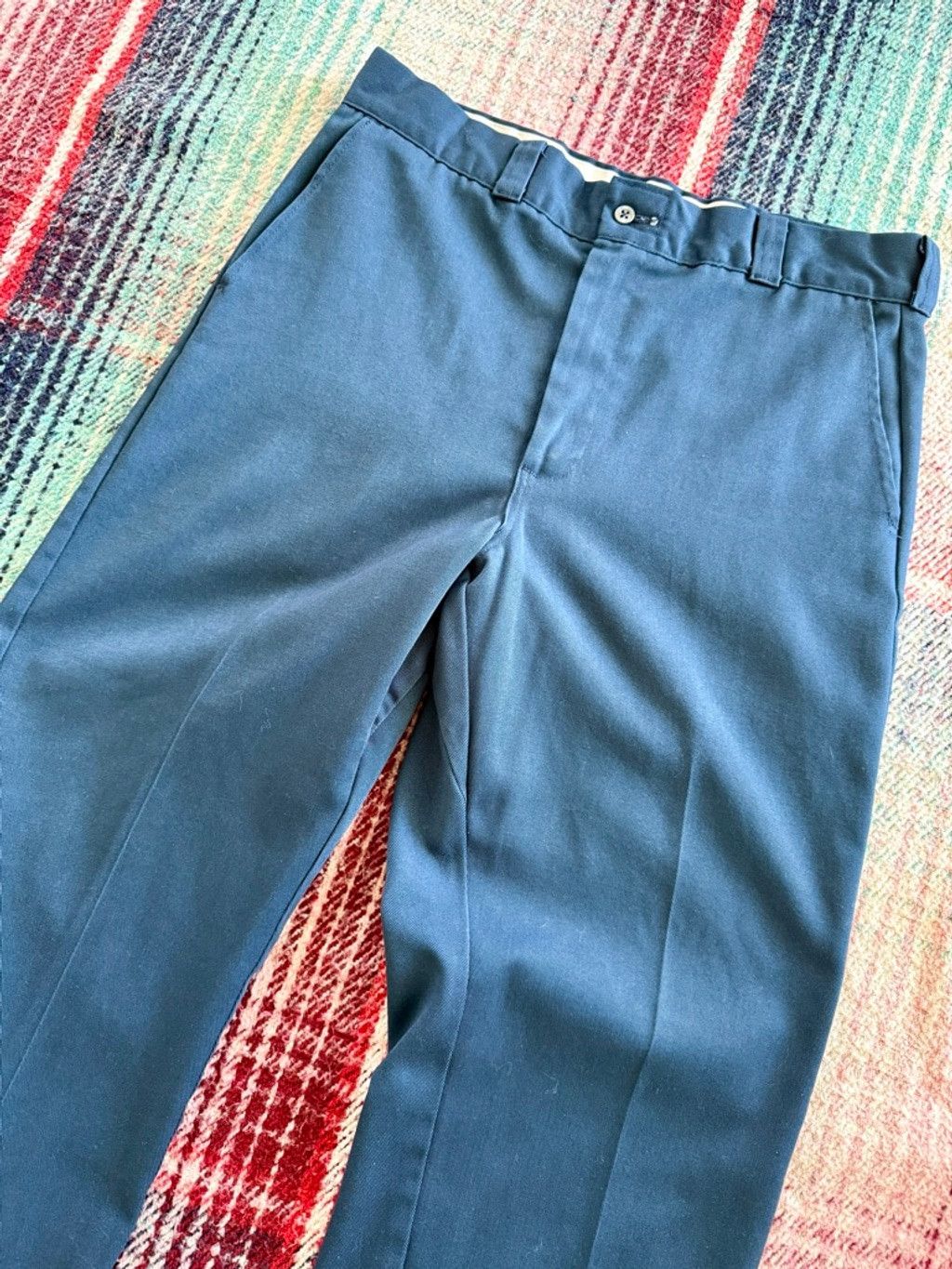 Vintage 70s Union Made Blue Work Pants 33x26.5 Size US 33 - 2 Thumbnail