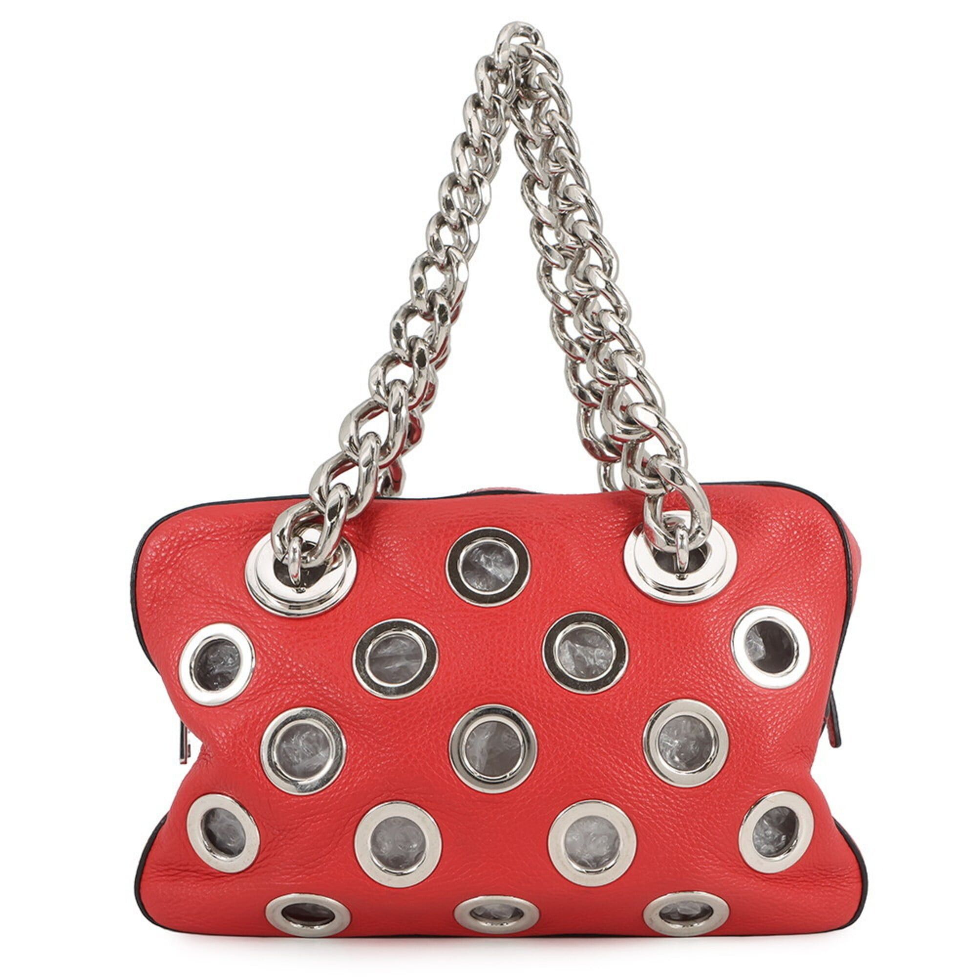 Prada Prada Chain Handbag, Perforated Leather, 1BB017, PRADA, PRADA Size ONE SIZE - 1 Thumbnail