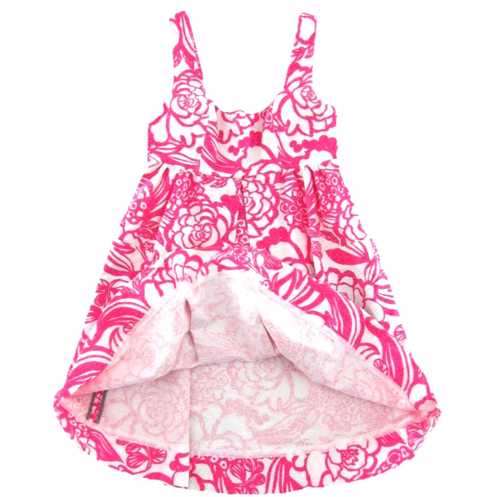 Anthropologie Vanessa Virginia Anthropologie Pink White Floral Pocket Fit Flare Apron Dress 2 Size XS / US 0-2 / IT 36-38 - 5 Thumbnail