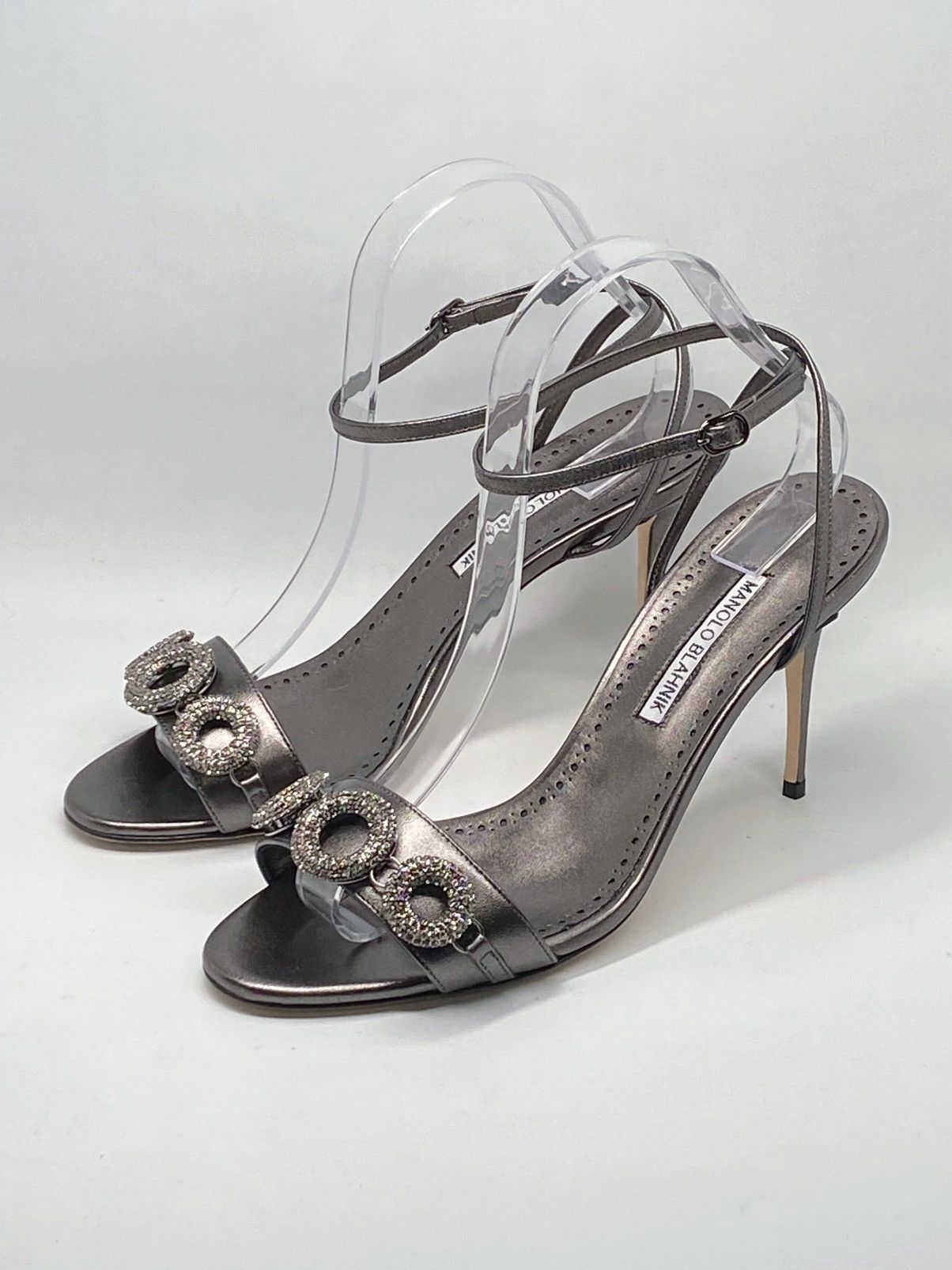 Manolo Blahnik Manolo Blahnik Crystal-Embellished Leather Sandals size 40 Size US 10 / IT 40 - 3 Thumbnail