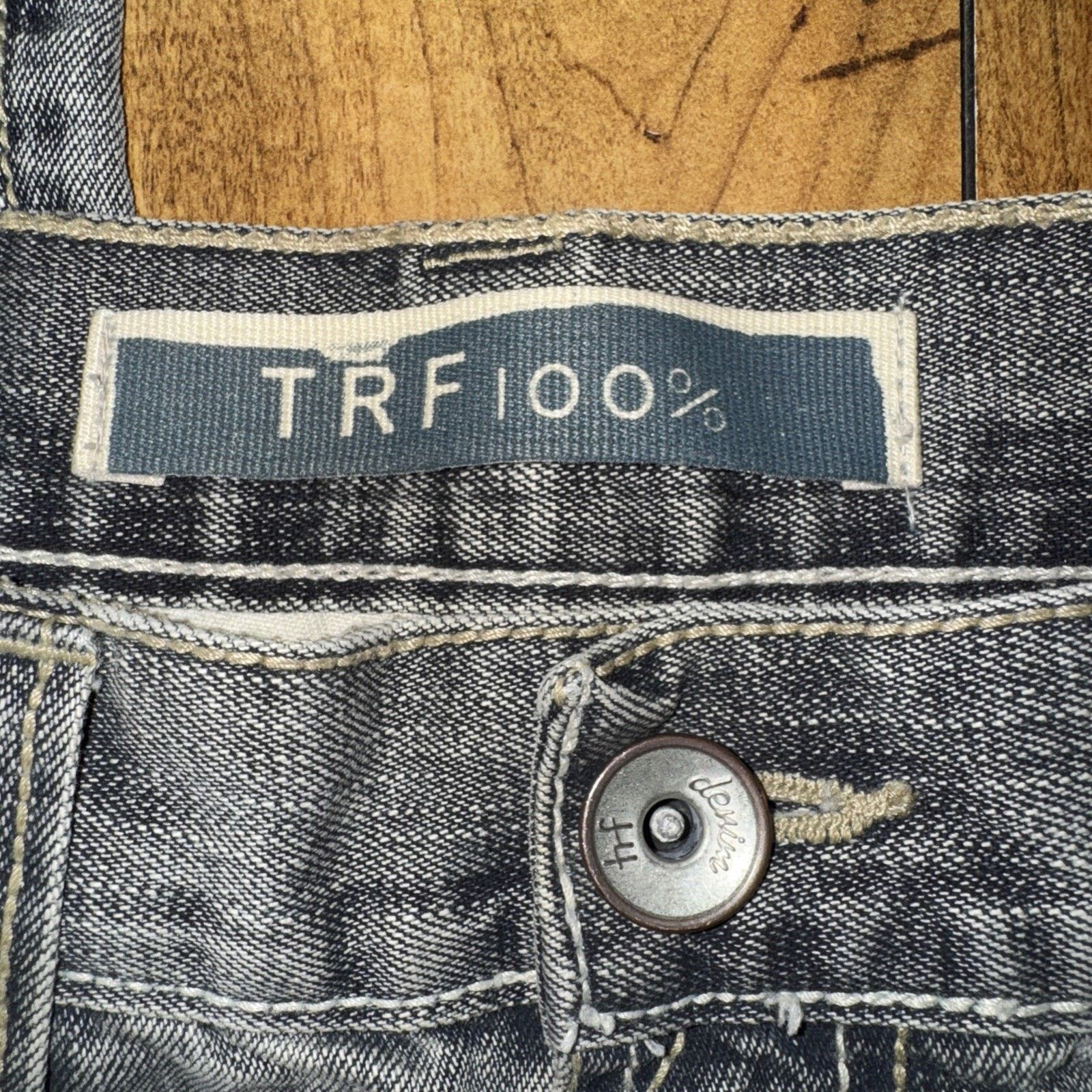 Vintage TRF 100% Flared Denim Jeans Grey 30x30 Size 30" / US 8 / IT 44 - 5 Thumbnail