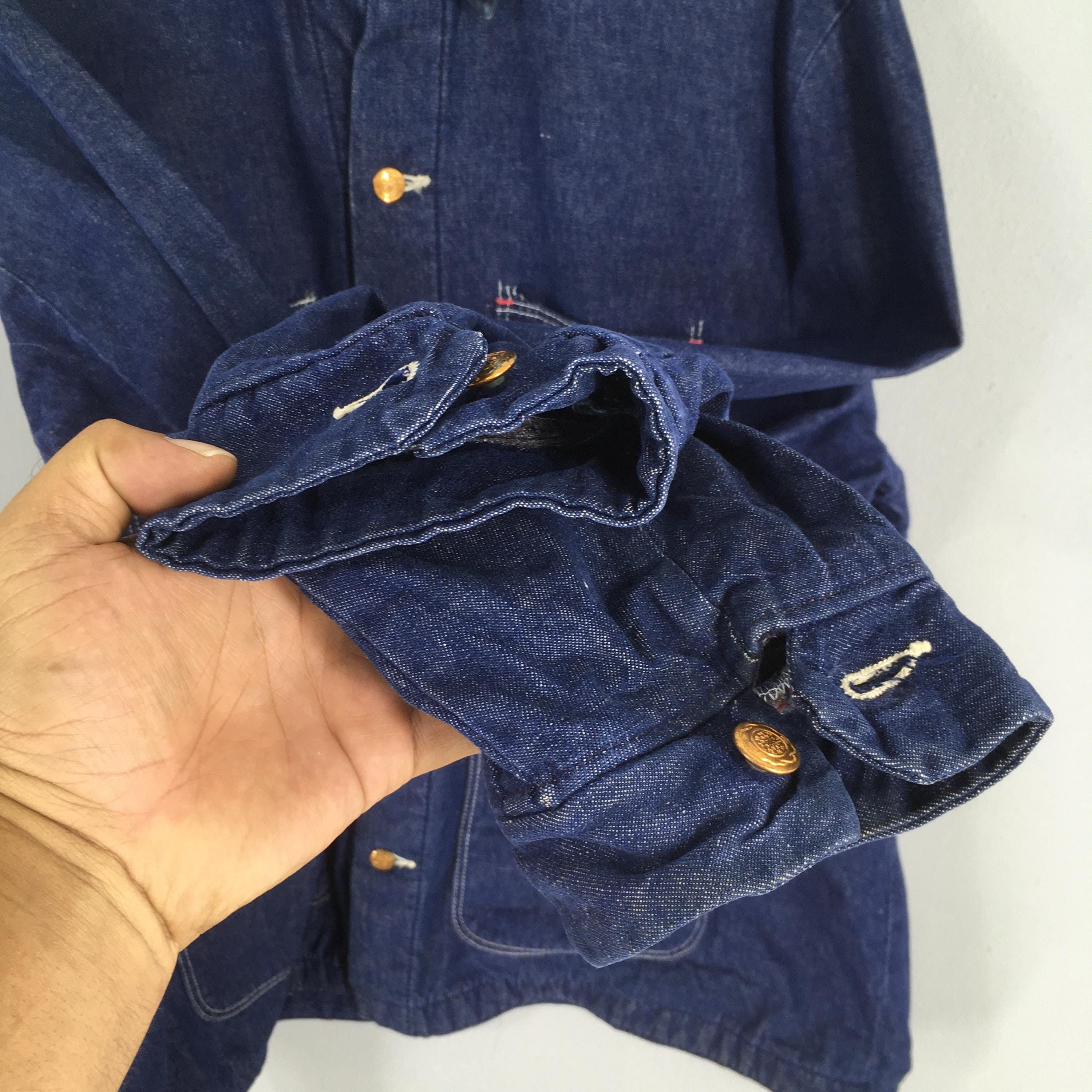 Wrangler 1970s Wrangler Sanforize Blue Chore Denim Jacket XLarge Size US XL / EU 56 / 4 - 4 Thumbnail