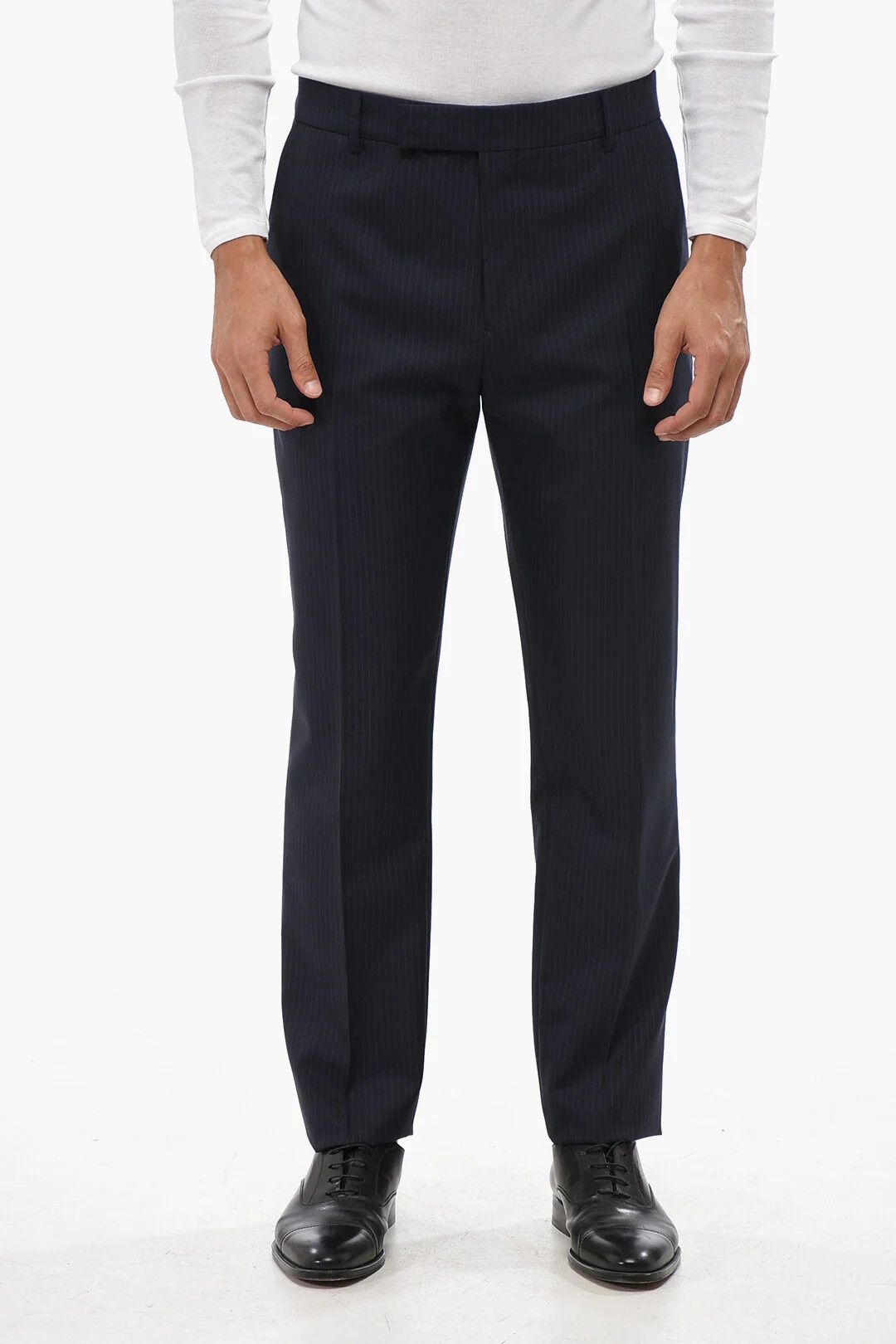 Celine og1mm0426 Pinstriped Wool Pant in Black Size US 34 / EU 50 - 1 Thumbnail