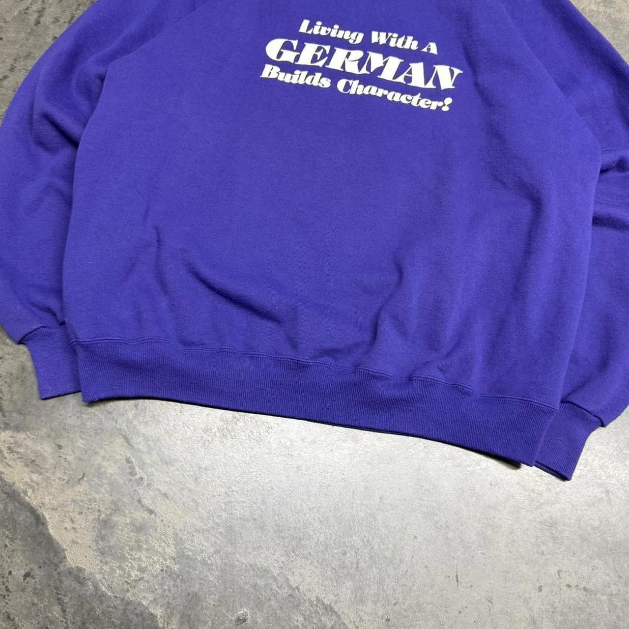 Hanes × Vintage VTG 90s Living With A German Builds Character Crewneck Size US XL / EU 56 / 4 - 3 Thumbnail