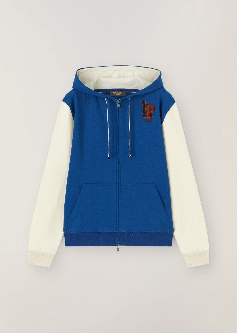 Loro Piana o1srvl11e0524 Jacket in White & Blue Size L / US 10 / IT 46 - 1 Thumbnail