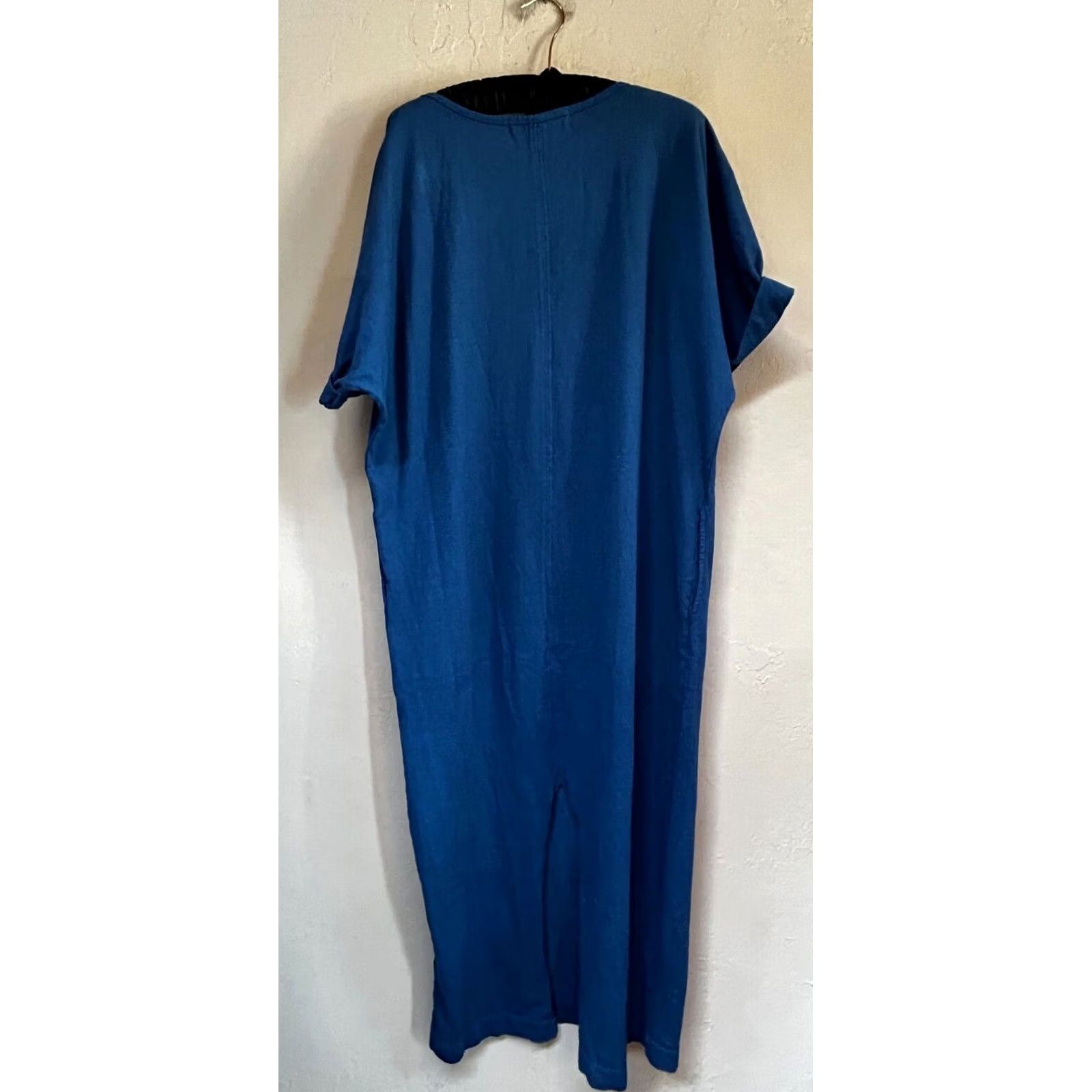 Vintage FP Beach Dress Women Short Dolman Sleeve Oversized Maxi Back-Split Blue Small Size 28" / US 6 / IT 42 - 2 Thumbnail