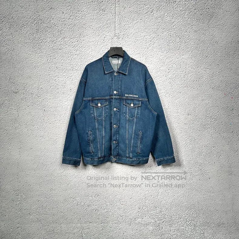 Balenciaga Balenciaga Front and back letter logo denim jacket Size XXS / US 00 / IT 34 - 1 Thumbnail