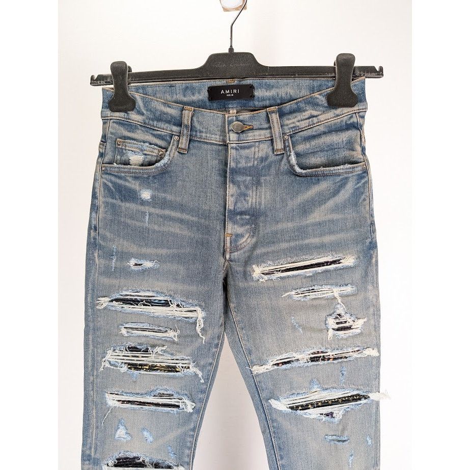 Amiri o1rshd1 Rainbow Paisley Thrasher Jeans in Clay Indigo Size US 28 / EU 44 - 3 Thumbnail