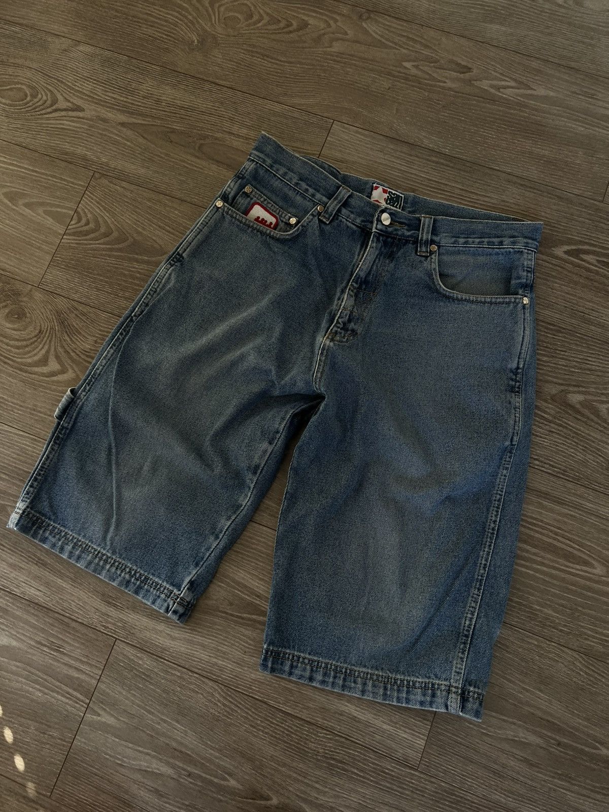 Designer × Vintage ‼️Vintage Sancezz Denim Hip Hop Affliction USA Shorts‼️ Size US 34 / EU 50 - 14 Thumbnail