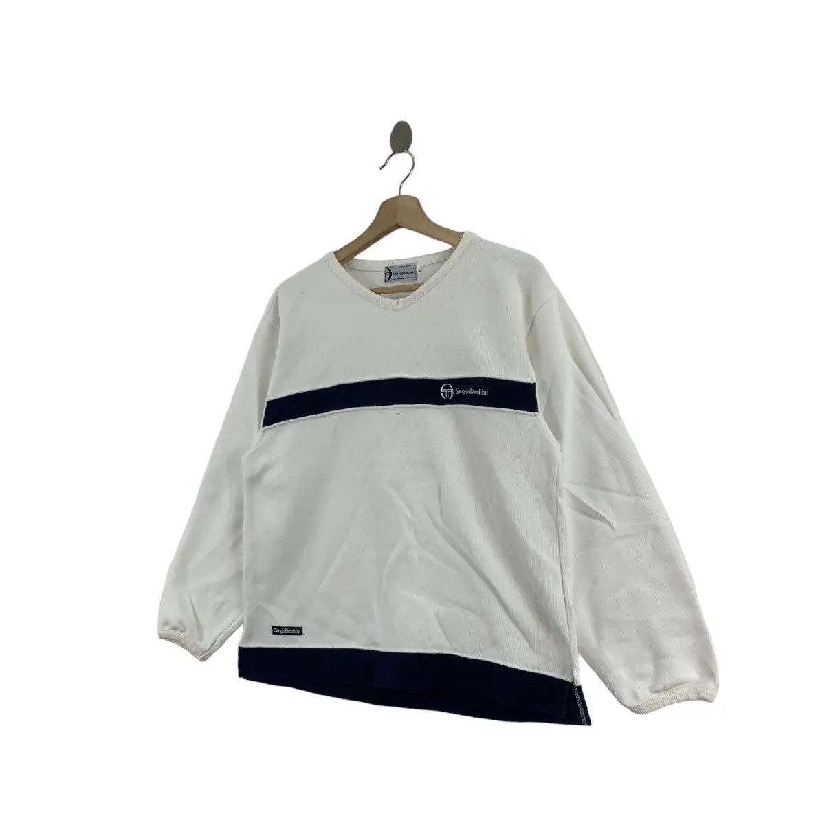 Sergio Tacchini Vintage 90’ SERGIO TACCHINI ITALY Striped Tennis Size L / US 10 / IT 46 - 2 Thumbnail