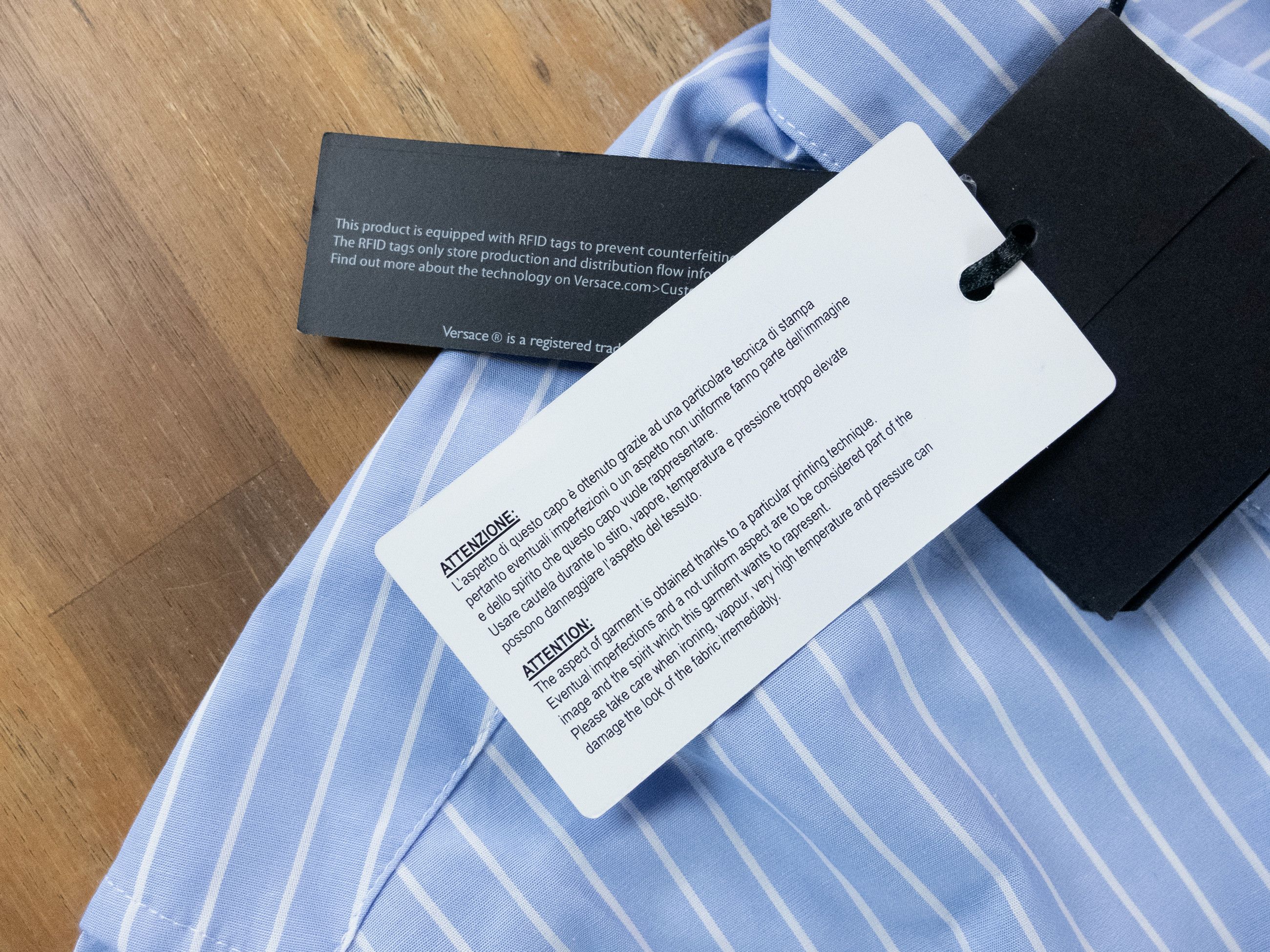 Versace VERSACE La Greca blue striped shirt Size 41 / Large Size US L / EU 52-54 / 3 - 6 Thumbnail