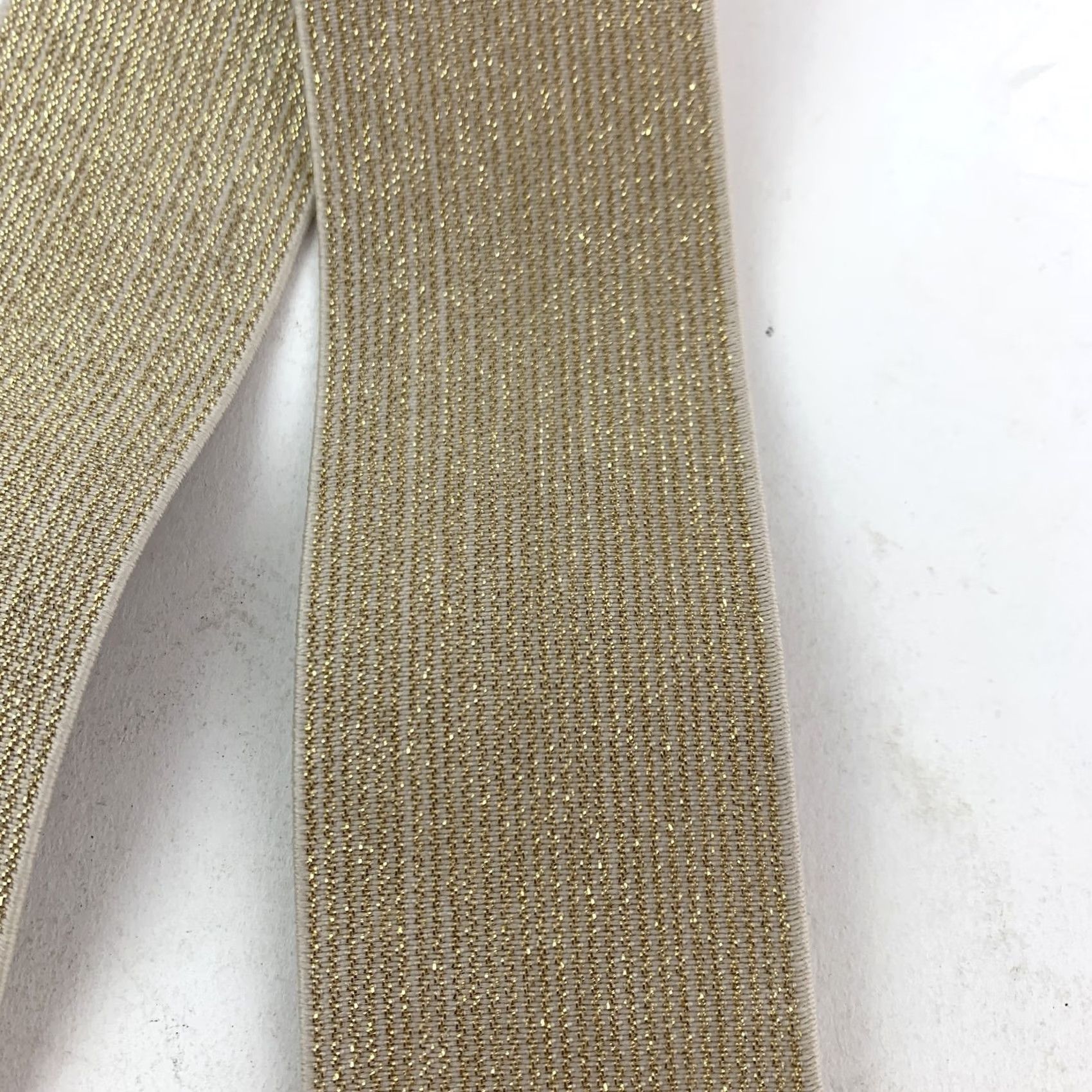 Vintage VINTAGE Buckle Elastic Stretch Belt Gold Tone Shimmer Metallic 42" Glam Disco Womens Size ONE SIZE - 4 Thumbnail