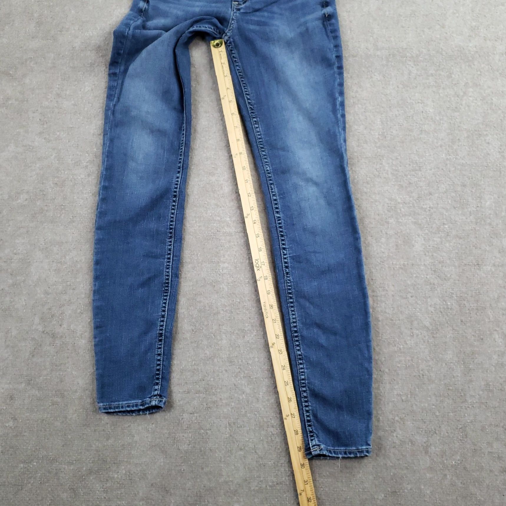 Silver Jeans Co. Silver Jeans Womens Jeans Curvy Mid Skinny Mid Rise Blue 24x29 Stretch Denim Slim Zip Button Logo Pockets Size 42" / US 20 - 2 Thumbnail