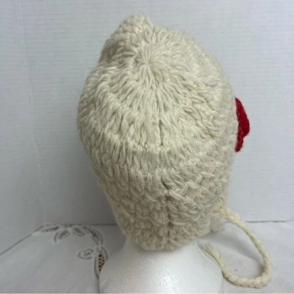 Other Cream with red flower Fully Lined winter‎ Hat One Size Size ONE SIZE - 3 Thumbnail