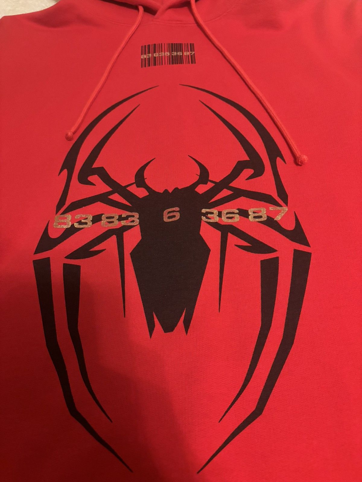 Vetements Vetements VTMNTS Barcode Spider Man Print Hoodie Red Size US XS / EU 42 / 0 - 2 Thumbnail