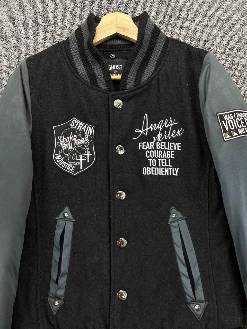 If Six Was Nine Vintage Ghost Of Halem Punk Style Wool Varsity Jacket Size US S / EU 44-46 / 1 - 8 Thumbnail