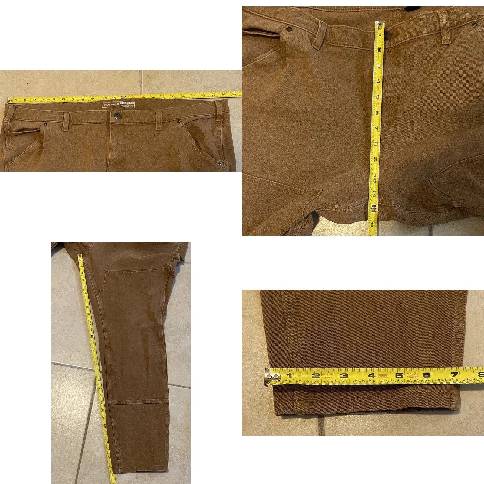 Carhartt VINTAGE Carhartt Faded Double Knee Pants 22W Work Biker Trucker Punk Grunge WIP 90s Women Jeans Brown 30in Inseam Mens, Womens, Boys, Girls Size 40" / US 18 - 8 Thumbnail