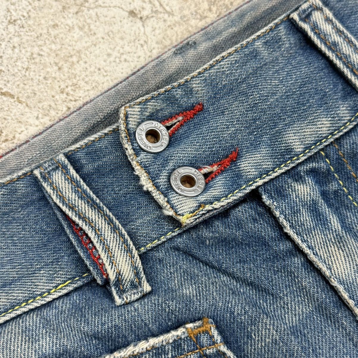 Diesel Diesel Industry Distressed Flare Bell Bottom Denim Pants Size 24" / US 00 / IT 34 - 9 Thumbnail