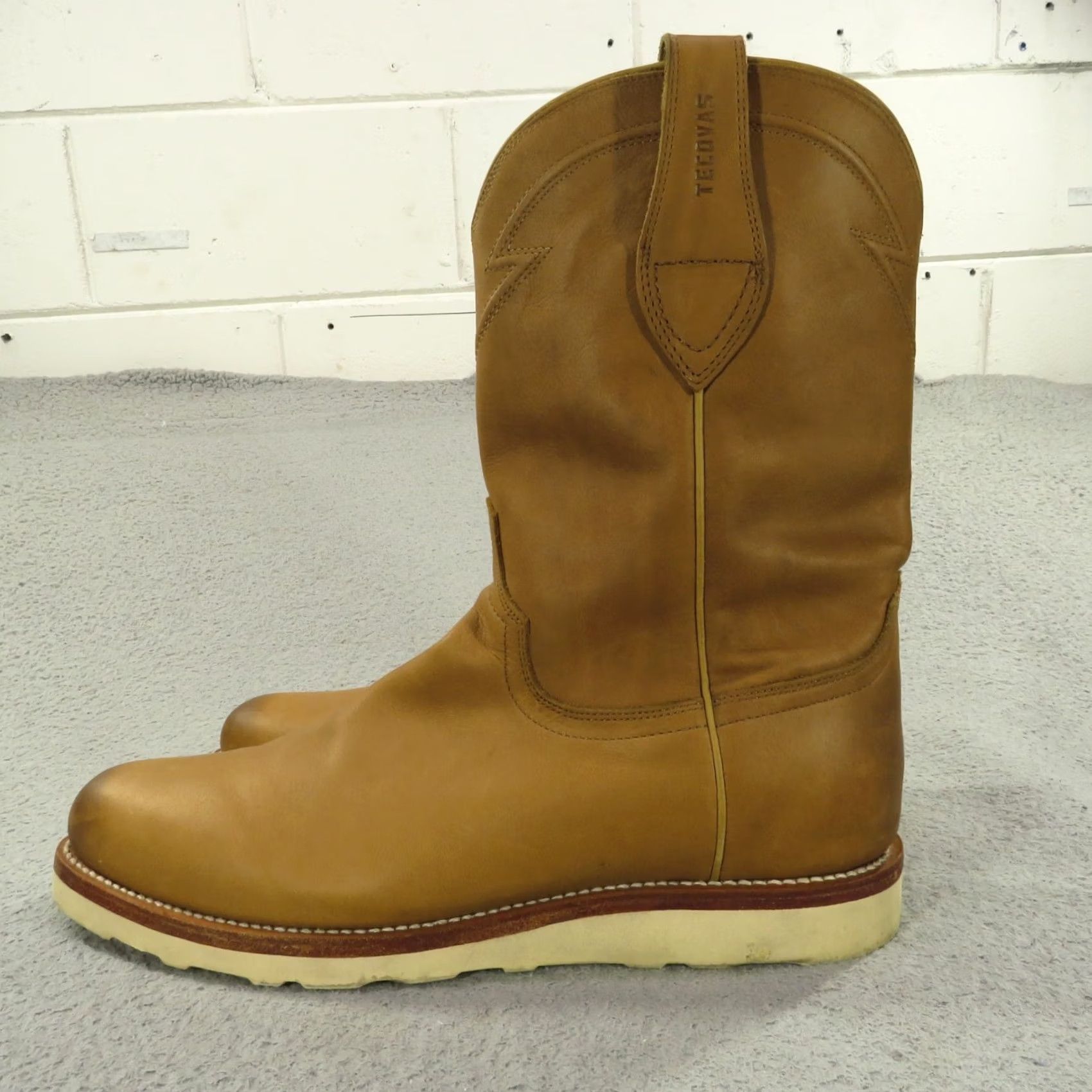 Tecovas Mens Brown Leather Roper Boots Round Toe 11.5 Tecovas The Earl Roper Boots Mens 12.5 EE Bourbon Calfskin  main image 2
