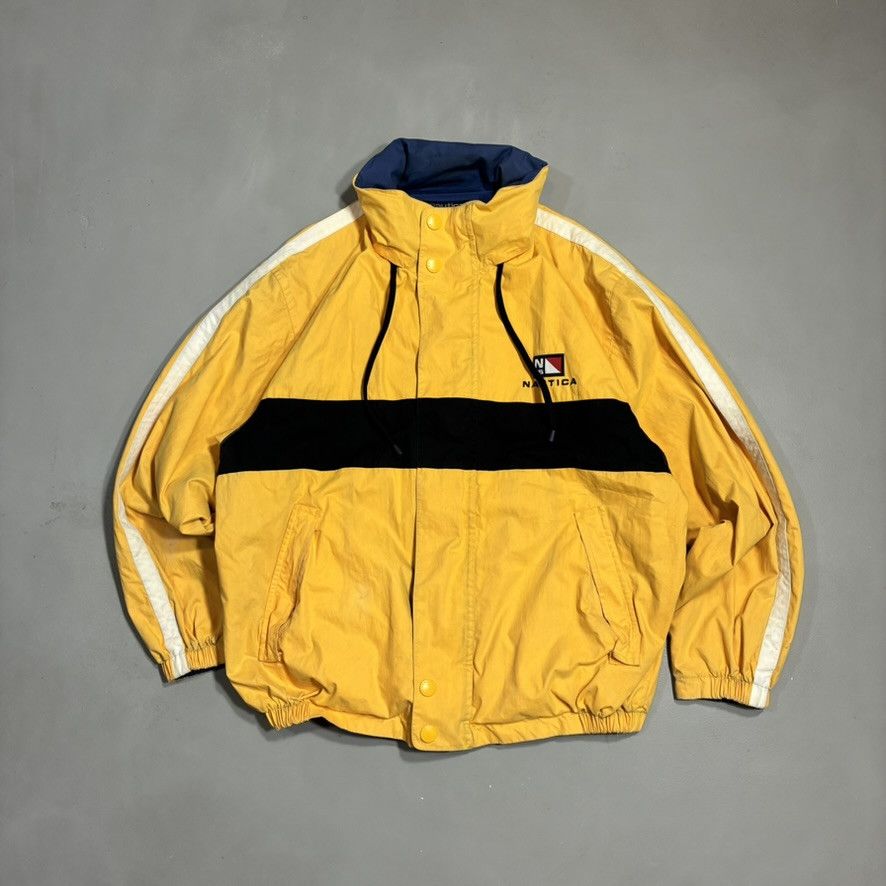 Nautica Vintage 90s Nautica Reversible Sailing Jacket Yellow/Blue Size US L / EU 52-54 / 3 - 1 Thumbnail