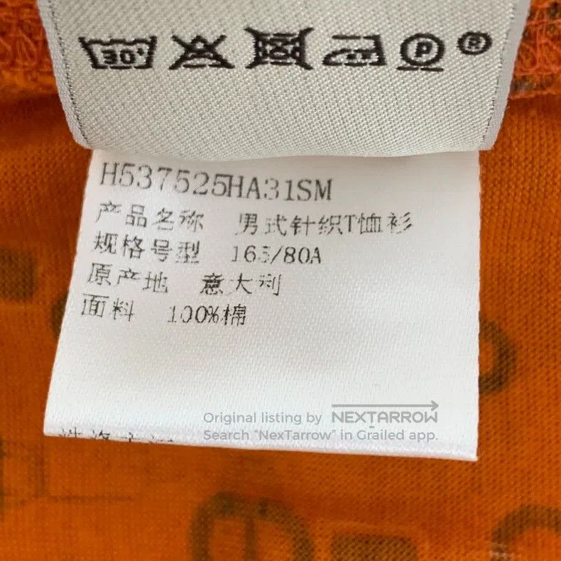 Hermes Hermes Orange Lock扣Printed Cotton Round Collar Short Sleev Size S / US 4 / IT 40 - 7 Thumbnail