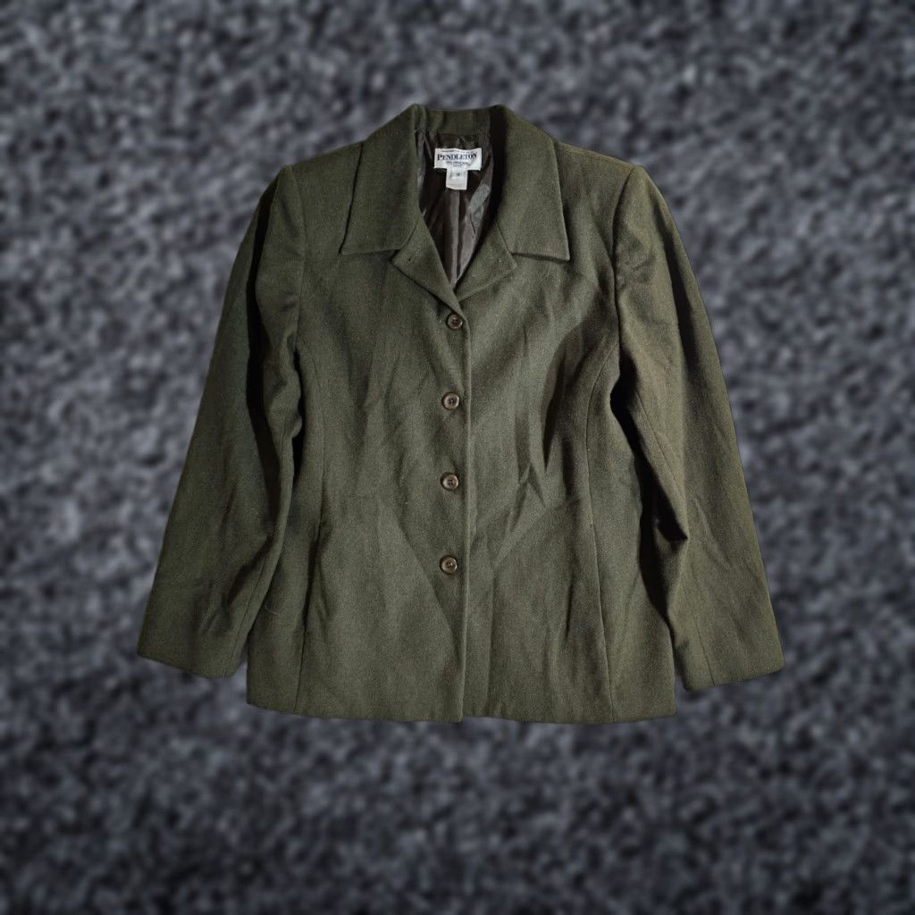 Pendleton VINTAGE Pendelton Petite 100% Wool Blazer 4-Button Front Womens Sz 12 Dark Green Blazer Petites Womens 90s Vintage Green зас Size XL / US 12-14 / IT 48-50 - 1 Thumbnail