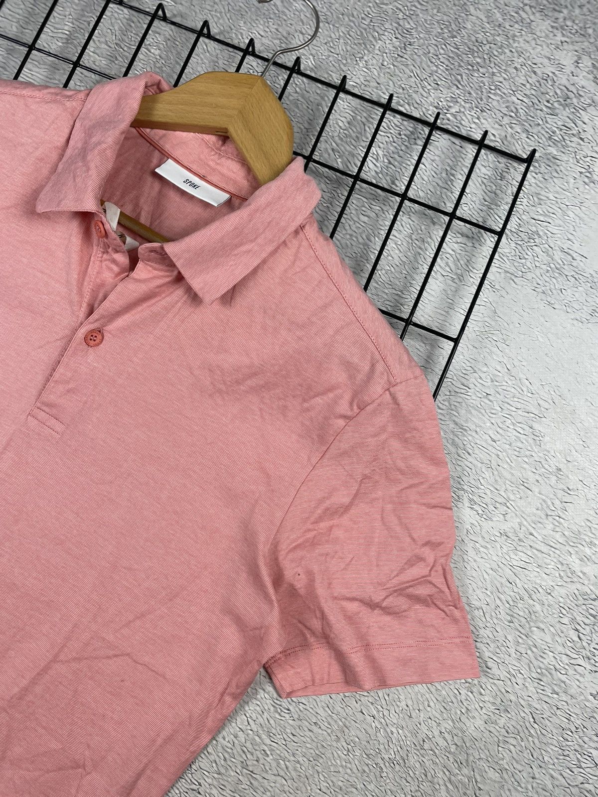 SPOKE Spoke London Polo Shirt Mens Rose Collar Stripes M size Size US M / EU 48-50 / 2 - 5 Thumbnail