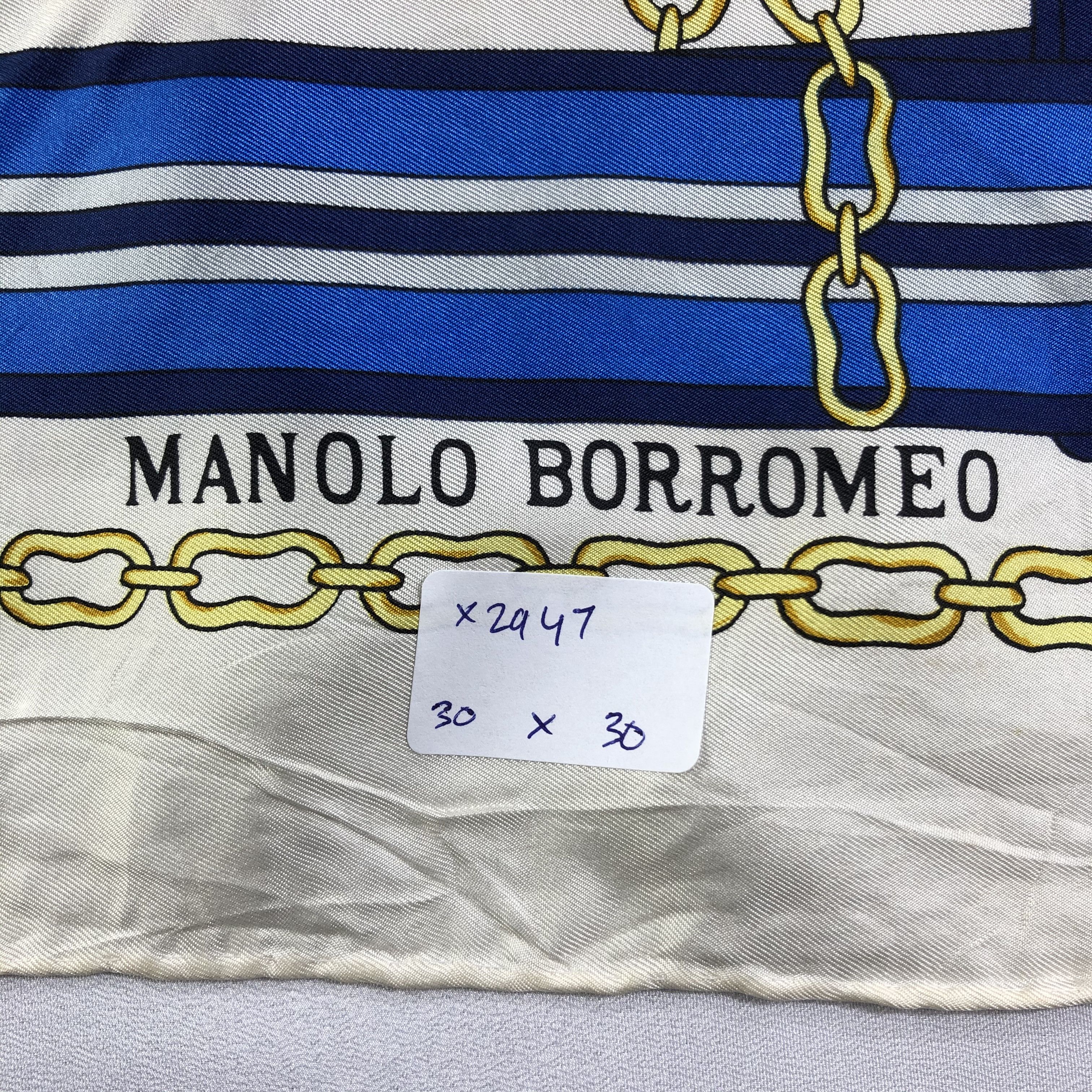 Vintage Vintage Manolo Borromeo Silk Scarf Size ONE SIZE - 9 Thumbnail