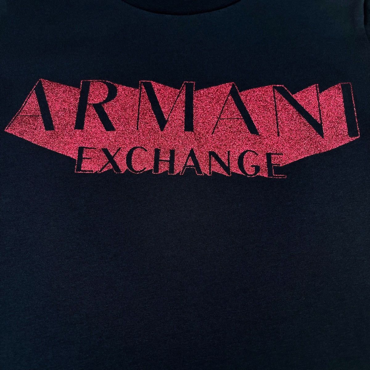 Armani × Armani Exchange Armani Exchange Glitter Logo S/S T-Shirt Size XS / US 0-2 / IT 36-38 - 4 Thumbnail