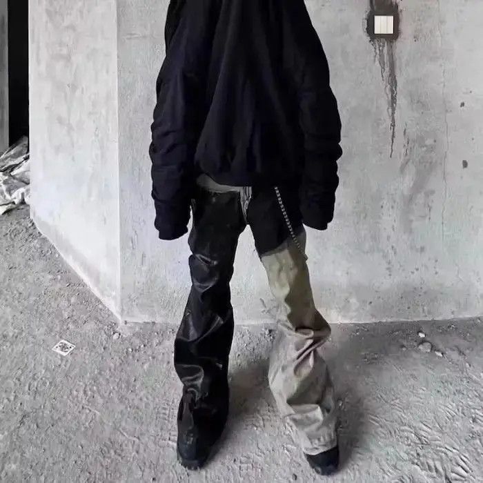 Japanese Brand Dwi Color Patchwork Gradient Stacked Wax Pants Size US 32 / EU 48 - 6 Thumbnail
