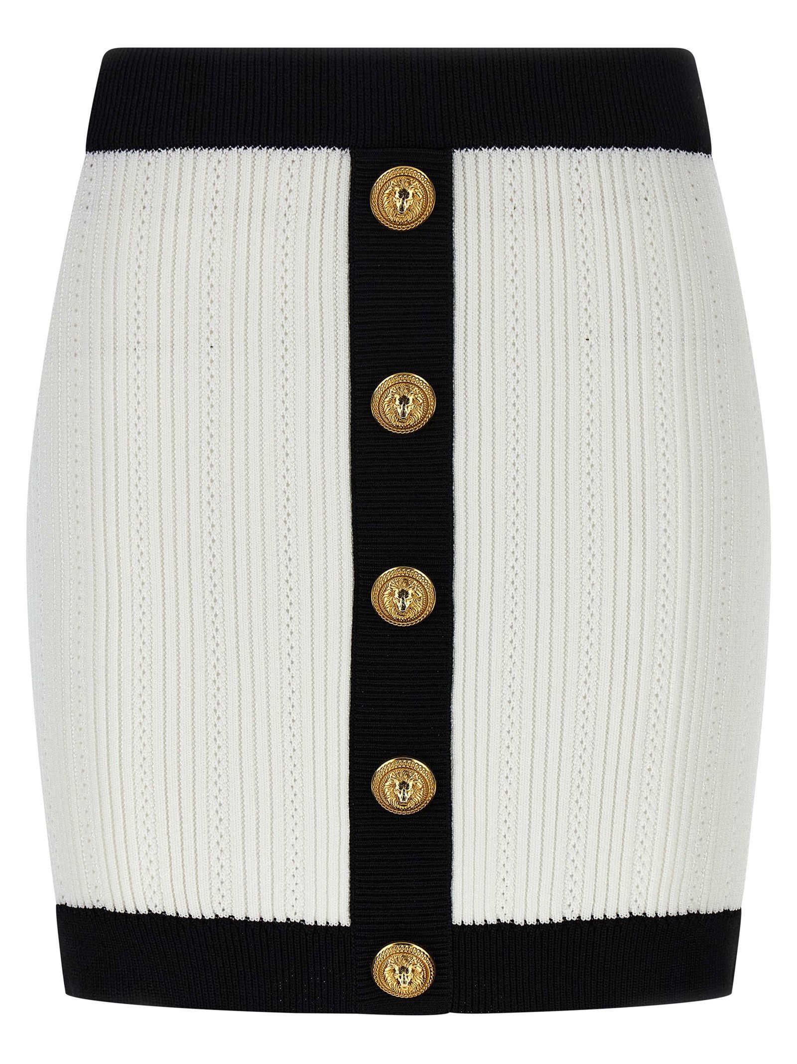 Balmain 'Leone' button two-tone skirt | Grailed