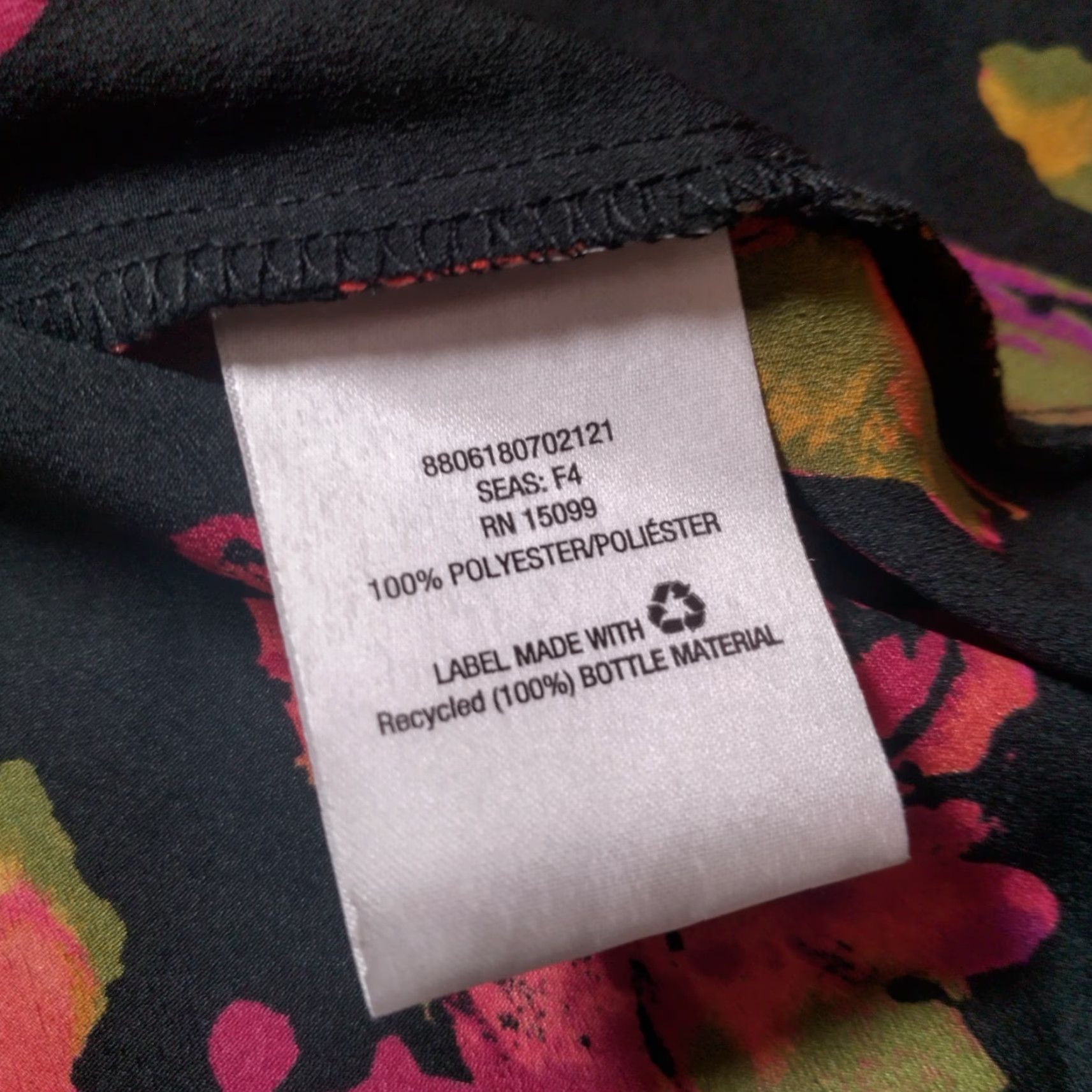 Vintage Covington Blouse Shirt 1X Plus Size Woman Floral 3/4 Roll Tab Sleeve Black Pink Salmon Size XL / US 12-14 / IT 48-50 - 4 Thumbnail